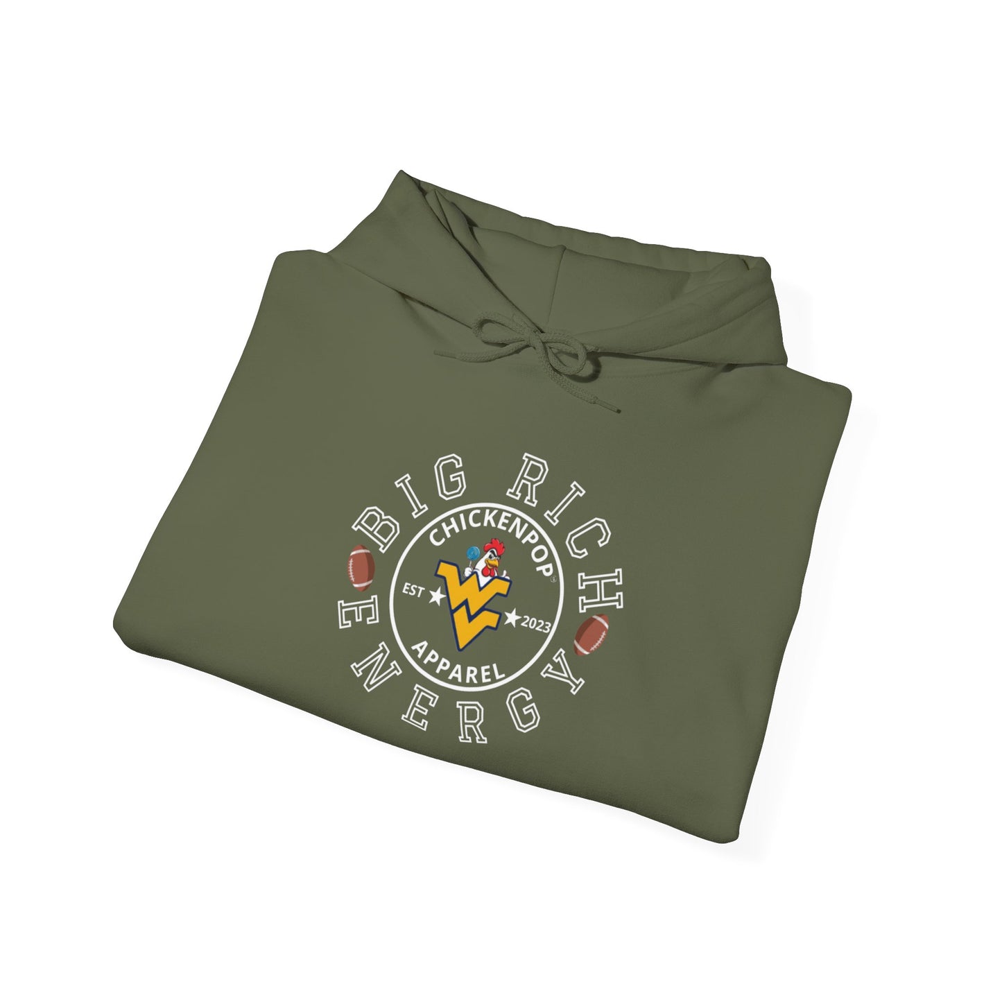 Big Rich Energy WV Logo Unisex Hoodie - ChickenPop Arm Logo Edition