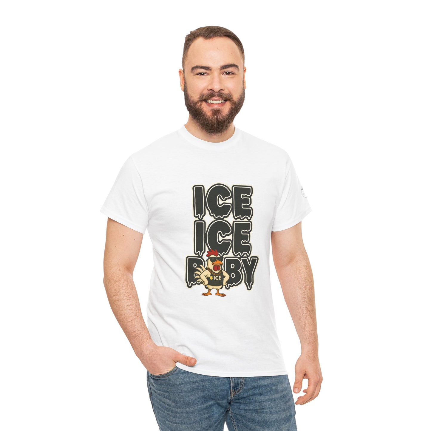 ICE ICE BABY Funny Chicken T-Shirt – Coop Daddy Parody Tee for Music & Poultry Fans