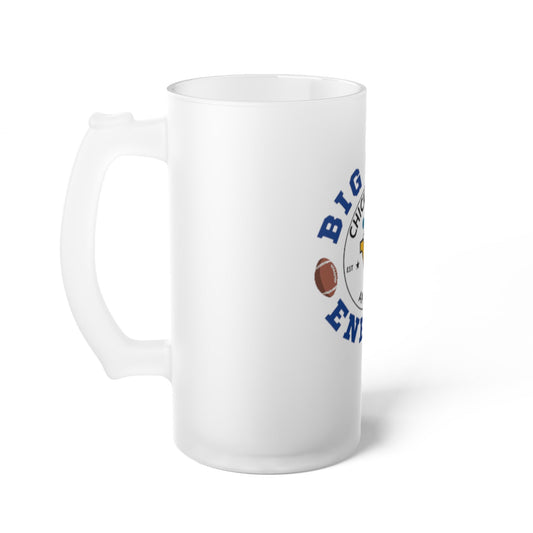Frosted Glass Beer Mug - BIG RICH ENERGY Design for Tailgating & Celebrations