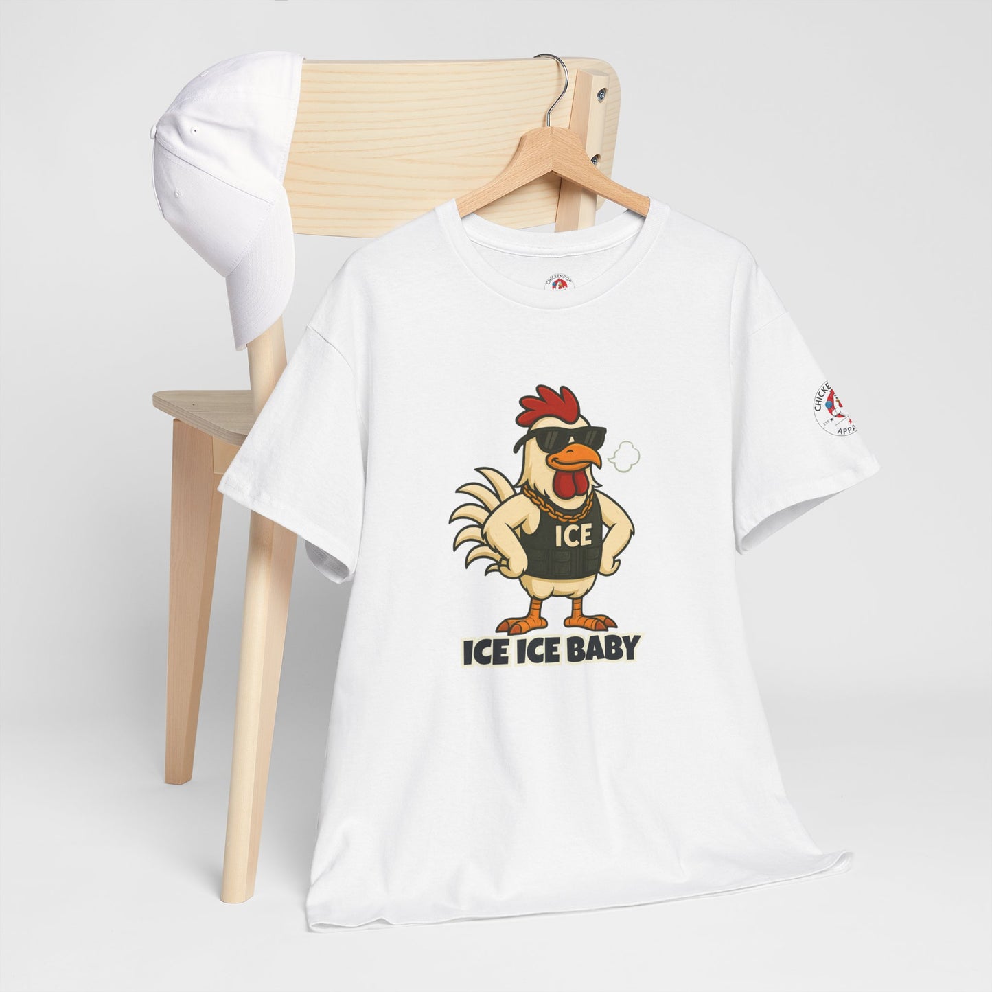 Ice Ice Baby Part 2 Funny Chicken T-Shirt – Cool Rooster Graphic Tee | Unisex Retro Hip-Hop Style