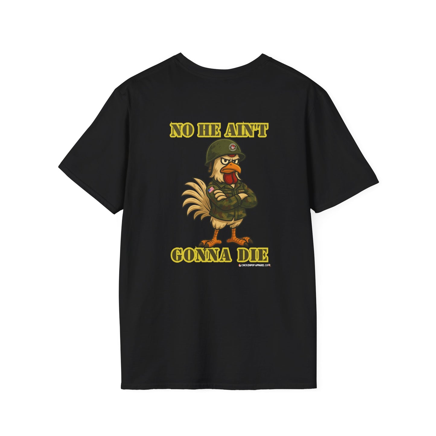 Here Comes the Rooster Music Graphic Tee with Front & Back Print Unisex Rock T-Shirt