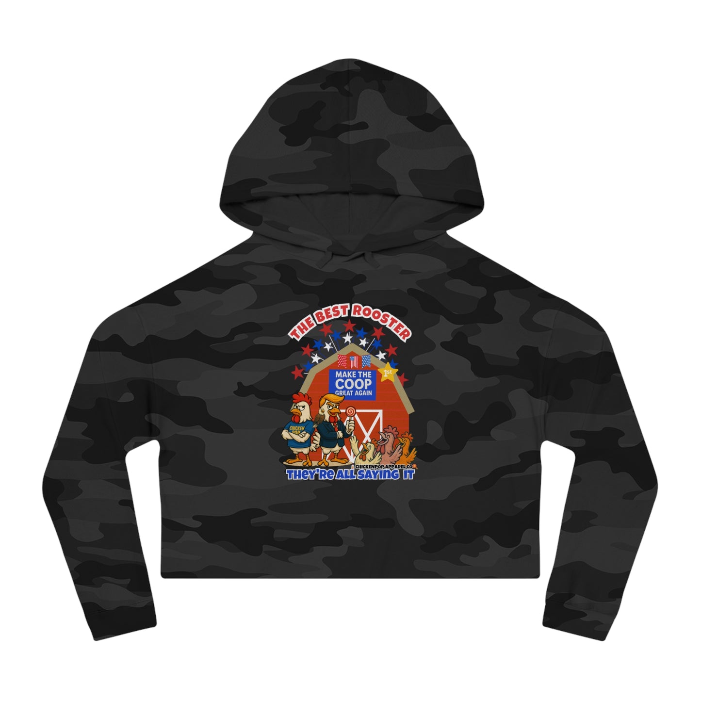 The Best Rooster Cropped Hoodie | Fun Women's Sweatshirt,