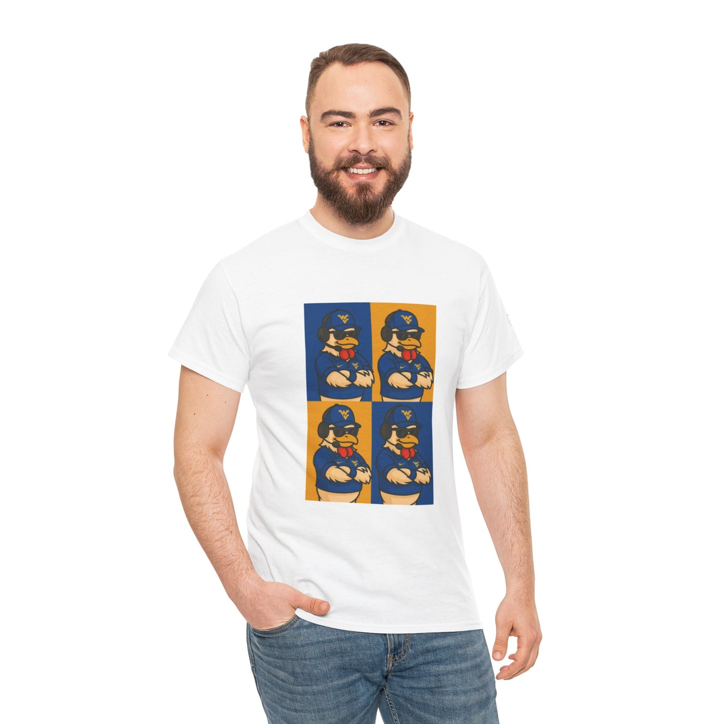 Warhol WVU Coop Daddy T-Shirt – Pop Art Coach Rooster Graphic Tee for Mountaineer Fans FREE SHIPPING