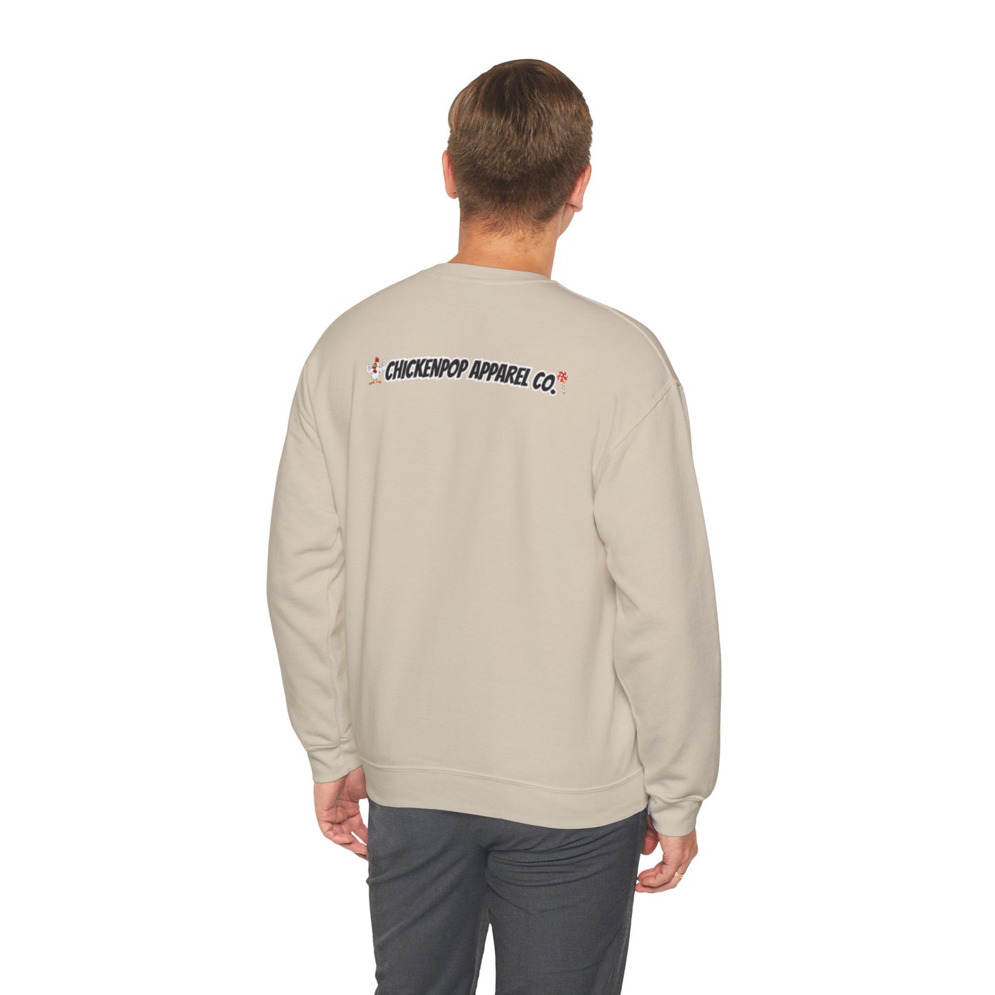 Like A Genius Crewneck Sweatshirt – Funny Political Graphic Pullover | Unisex Heavy Blend with ChickenPop Logo | Ethically Made & Cozy Cold-Weather Humor