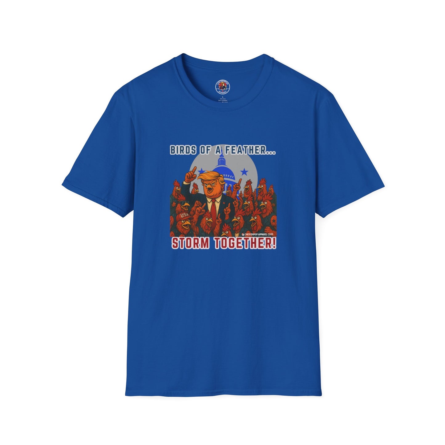 Birds of a Feather Storm Together T-Shirt – Funny Political Satire Tee for Free Thinkers & Rebel Minds