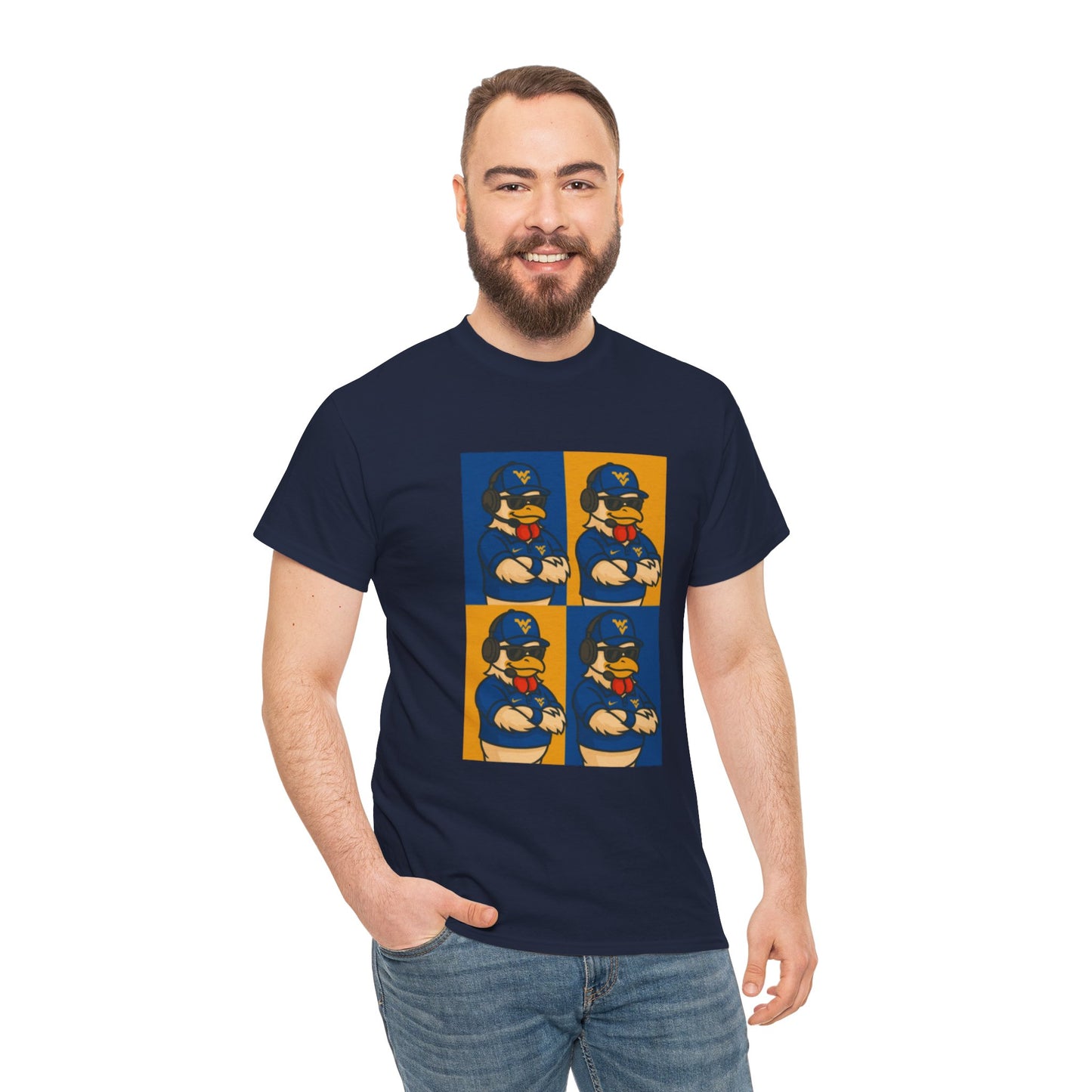 Warhol WVU Coop Daddy T-Shirt – Pop Art Coach Rooster Graphic Tee for Mountaineer Fans FREE SHIPPING