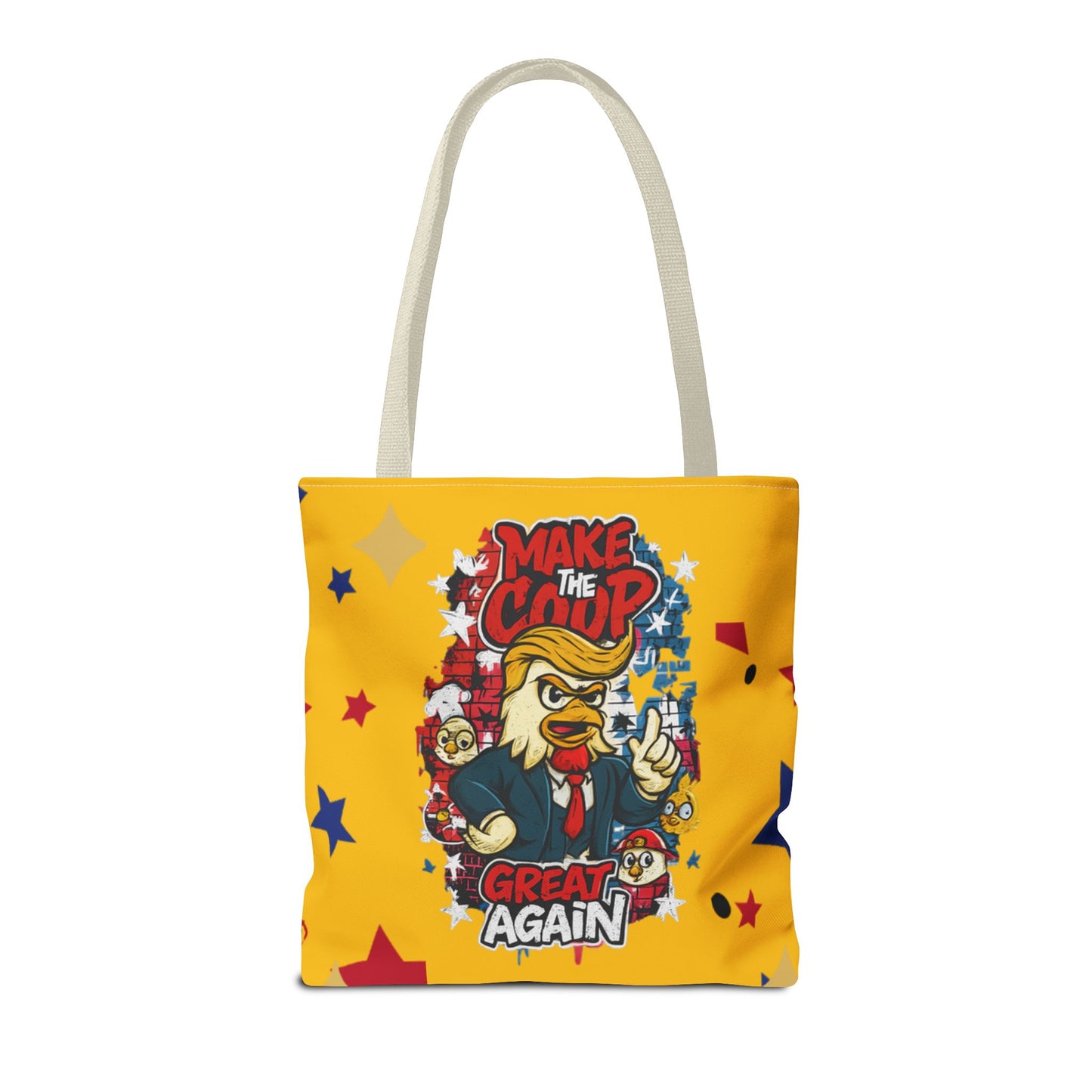 Make the Coop Great Again Tote Bag, Funny Tote Bag, Political Humor Bag, Gift for Movers and Shakers, Yellow Tote, Election Day Accessory