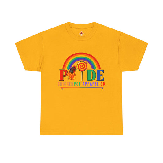 Pride Rainbow Lollipop T-Shirt — "PRIDE" ChickenPop Apparel Co. Graphic Tee