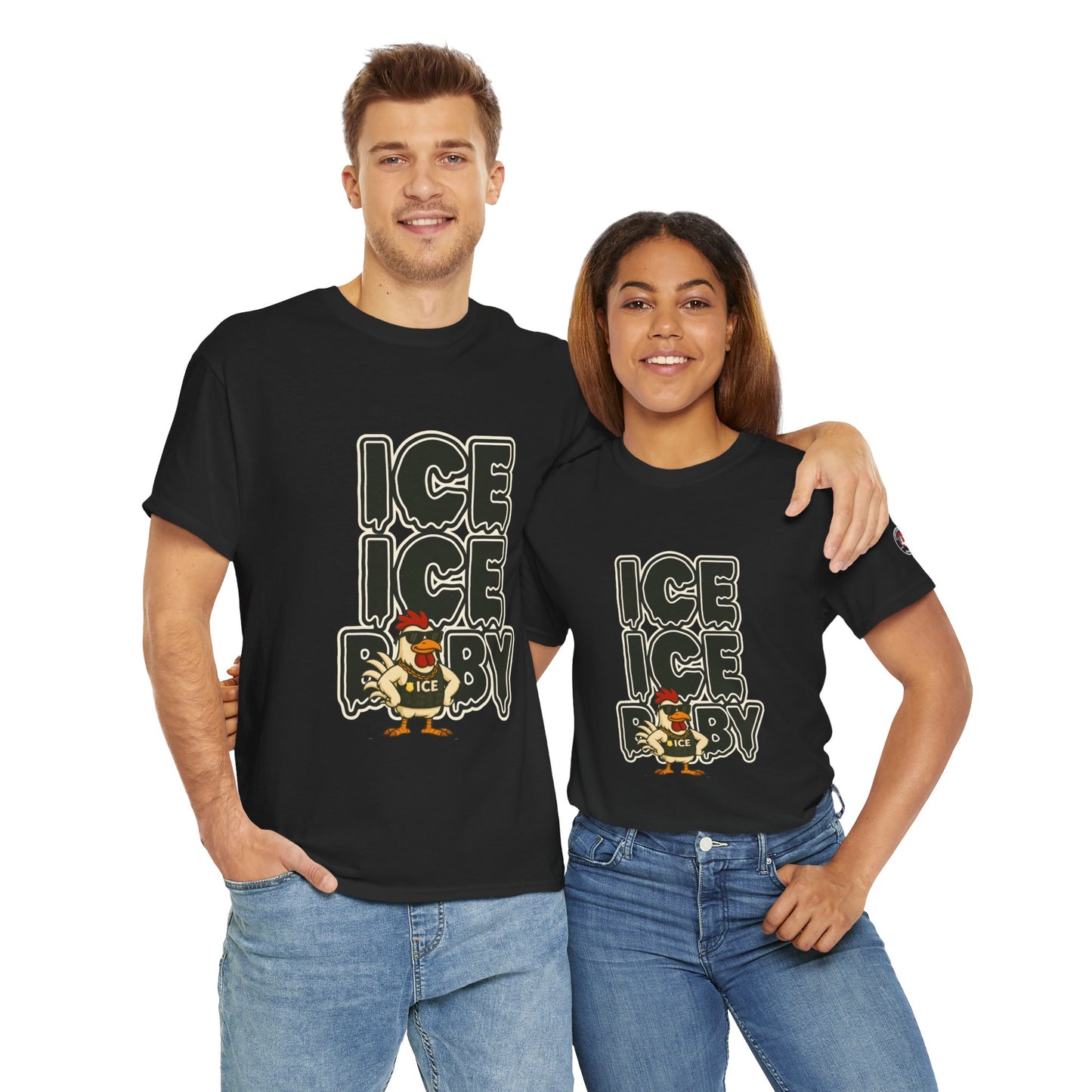 ICE ICE BABY Funny Chicken T-Shirt – Coop Daddy Parody Tee for Music & Poultry Fans
