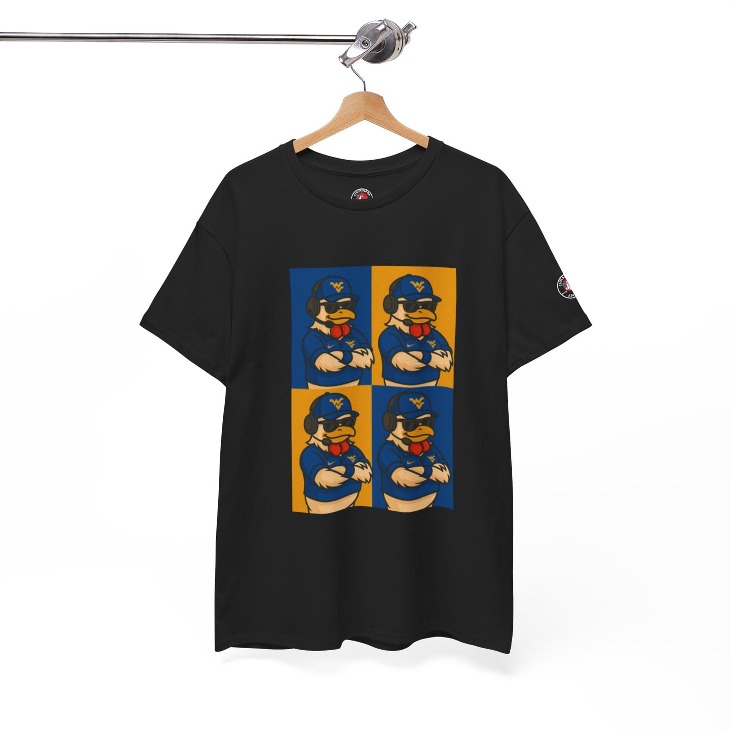 Warhol WVU Coop Daddy T-Shirt – Pop Art Coach Rooster Graphic Tee for Mountaineer Fans FREE SHIPPING