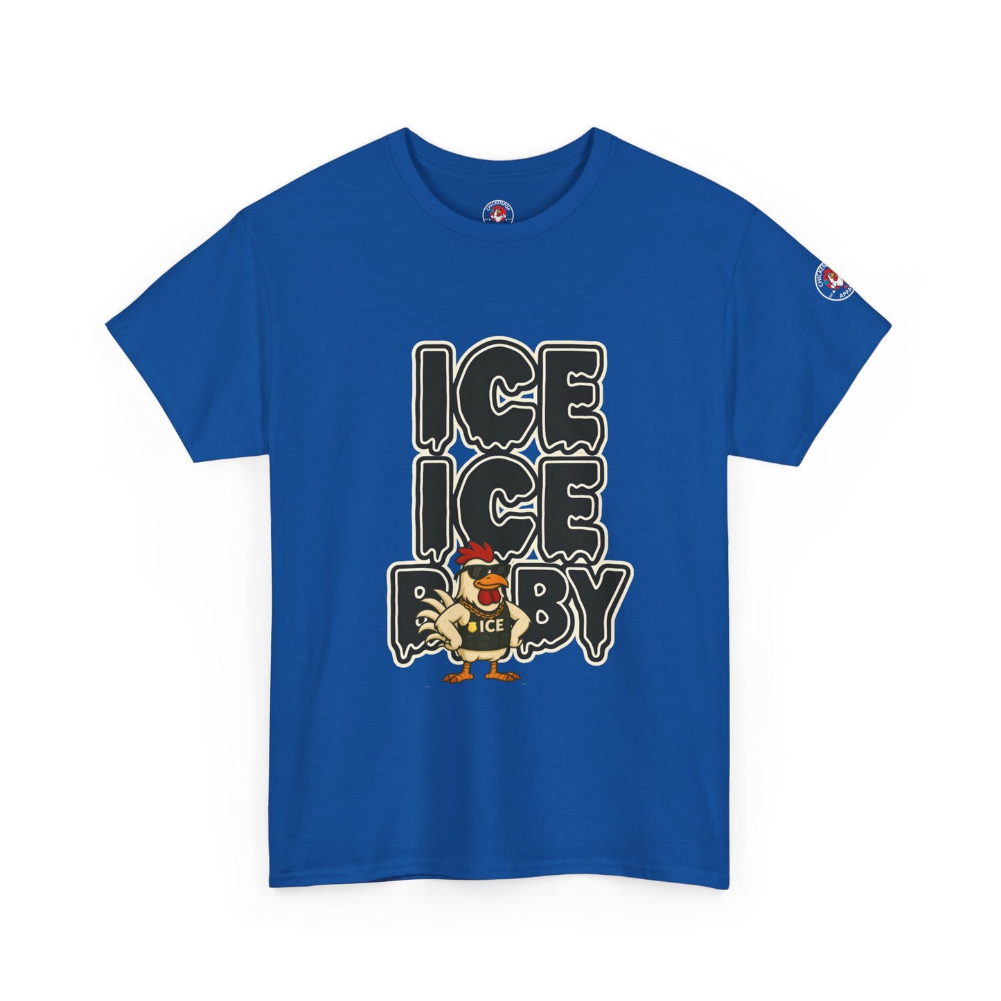 ICE ICE BABY Funny Chicken T-Shirt – Coop Daddy Parody Tee for Music & Poultry Fans