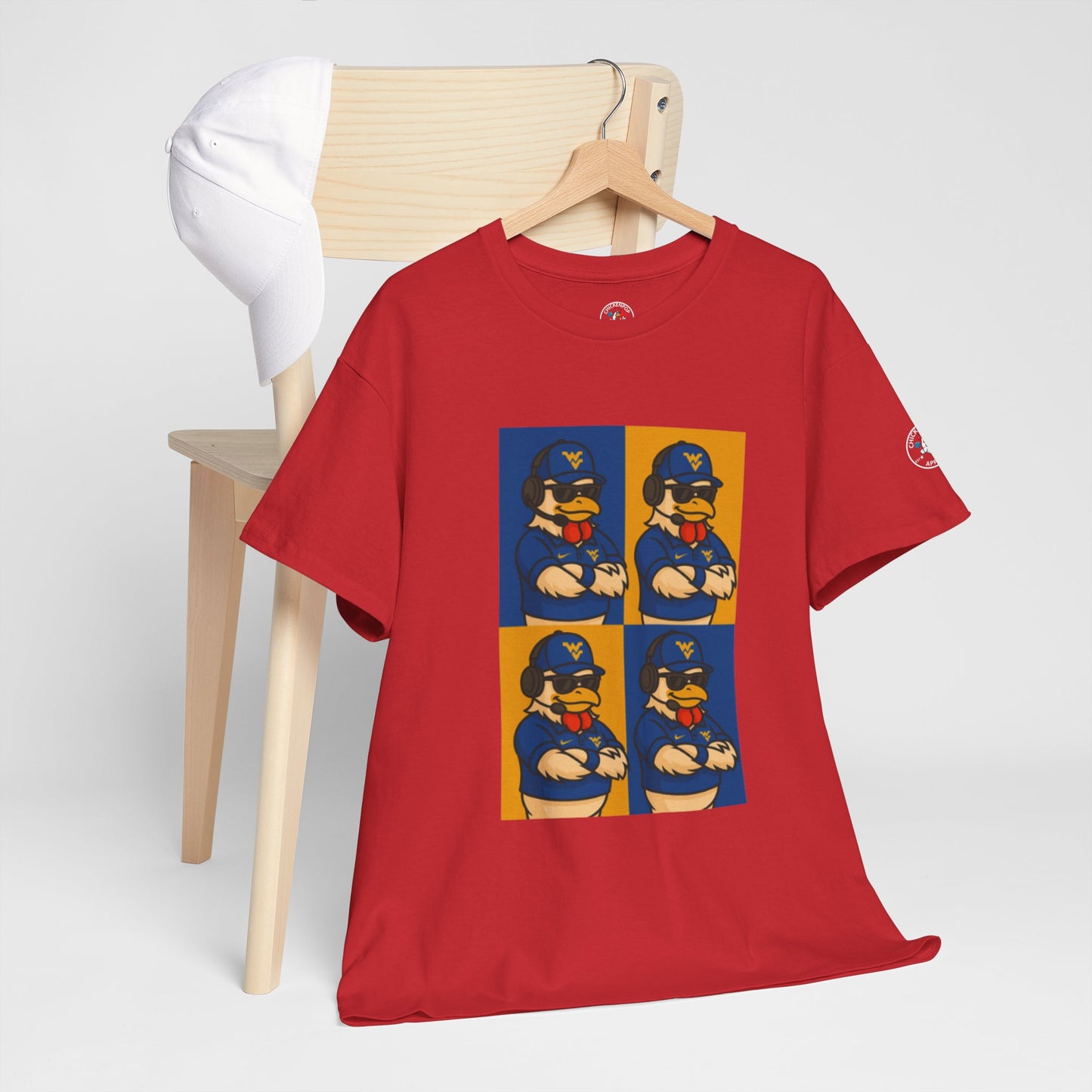 Warhol WVU Coop Daddy T-Shirt – Pop Art Coach Rooster Graphic Tee for Mountaineer Fans FREE SHIPPING