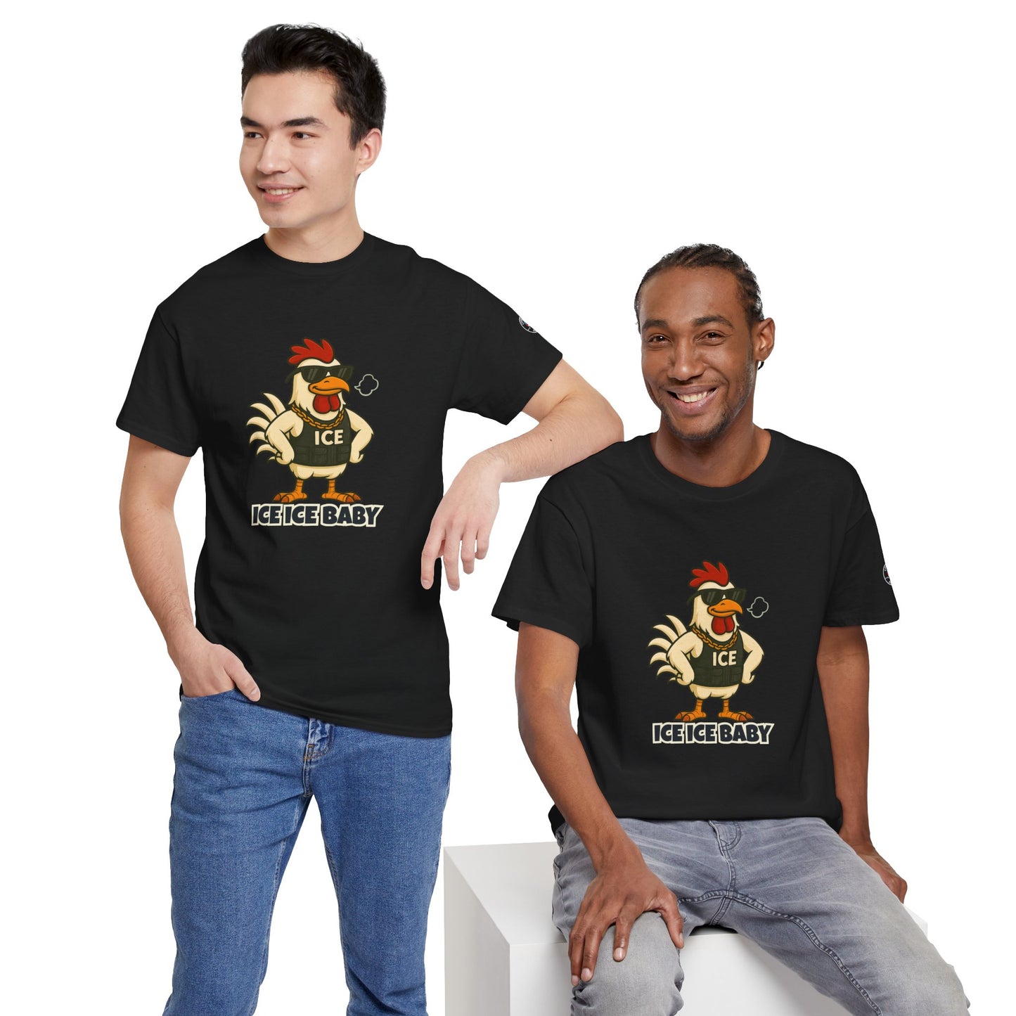 Ice Ice Baby Part 2 Funny Chicken T-Shirt – Cool Rooster Graphic Tee | Unisex Retro Hip-Hop Style