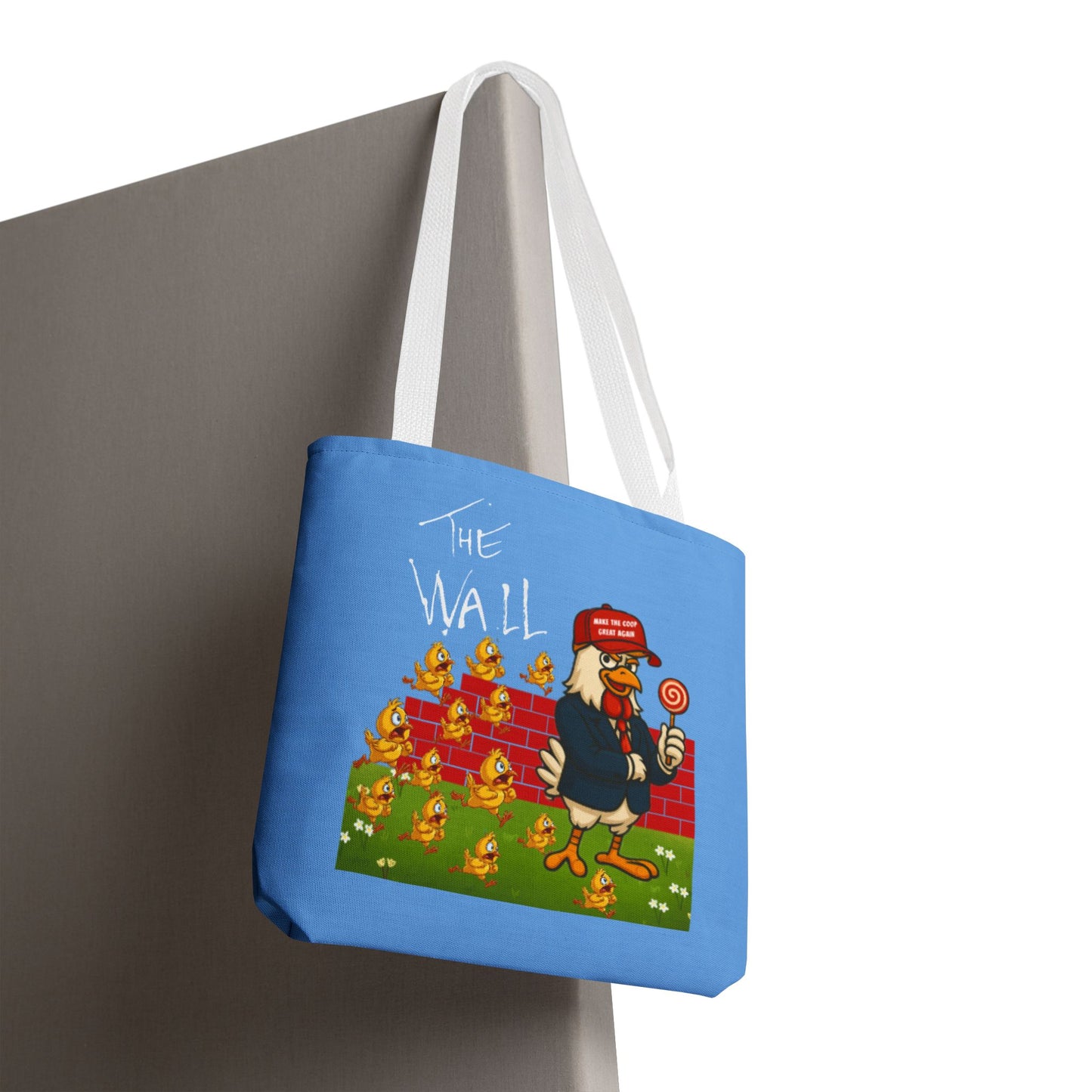Another Chick Thru The Wall Tote Bag – Funny Political Chicken Graphic | Durable Eco-Friendly Canvas Shopper for Everyday Use