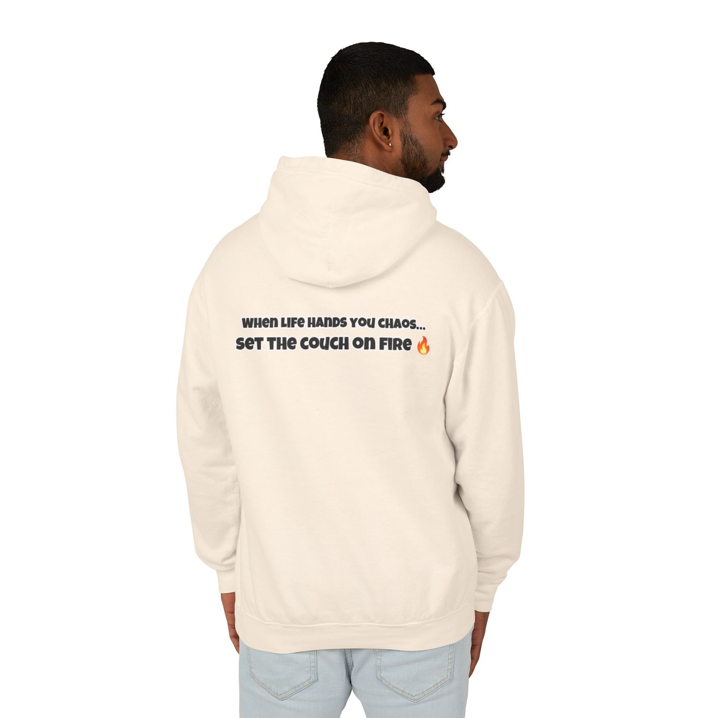 Big Rich Energy Burning Couch Hoodie – Chaos Quote 🔥FREE SHIPPING🔥