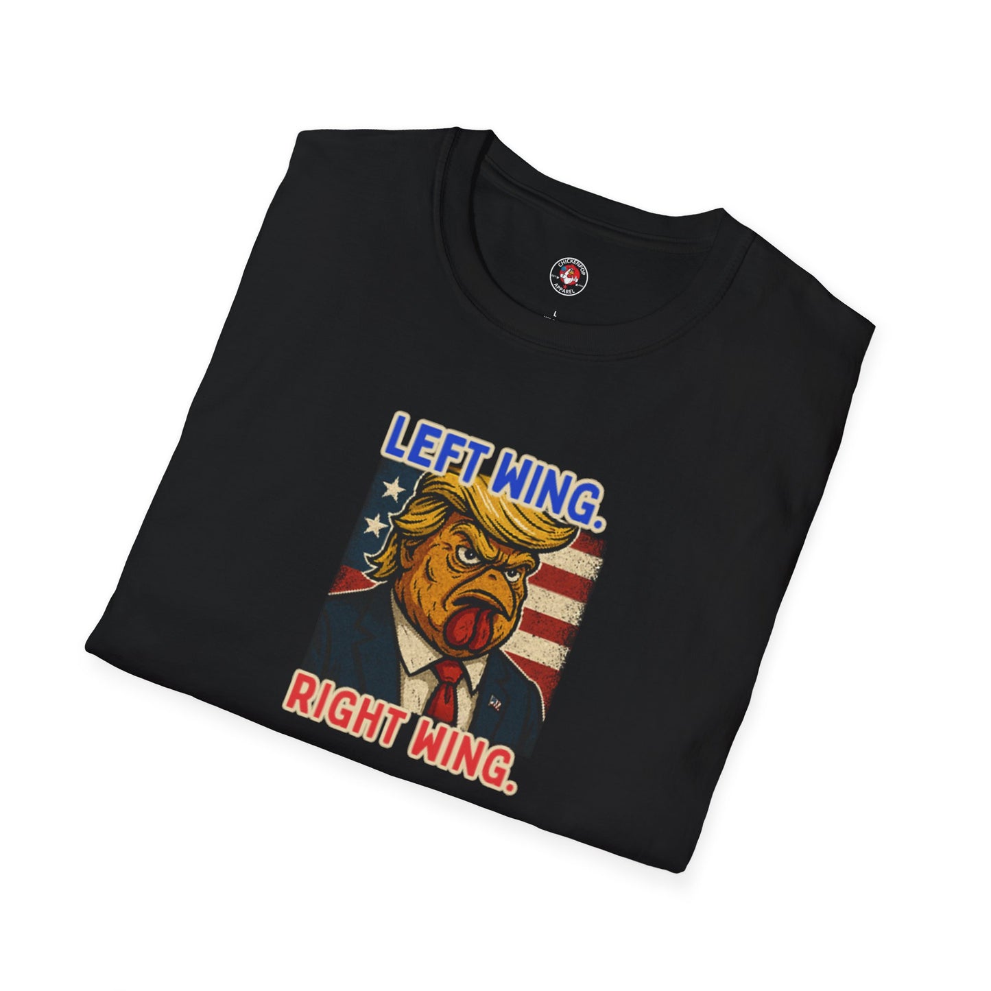 Cock-a-Doodle-Don "Left Wing. Right Wing. Same Coop." Political Satire Tee – Unisex Graphic T-Shirt