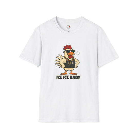 đ§ ICE ICE BABY Funky Chicken Agent T-Shirt â Coop Daddy Parody Tee for Music & Poultry Fans