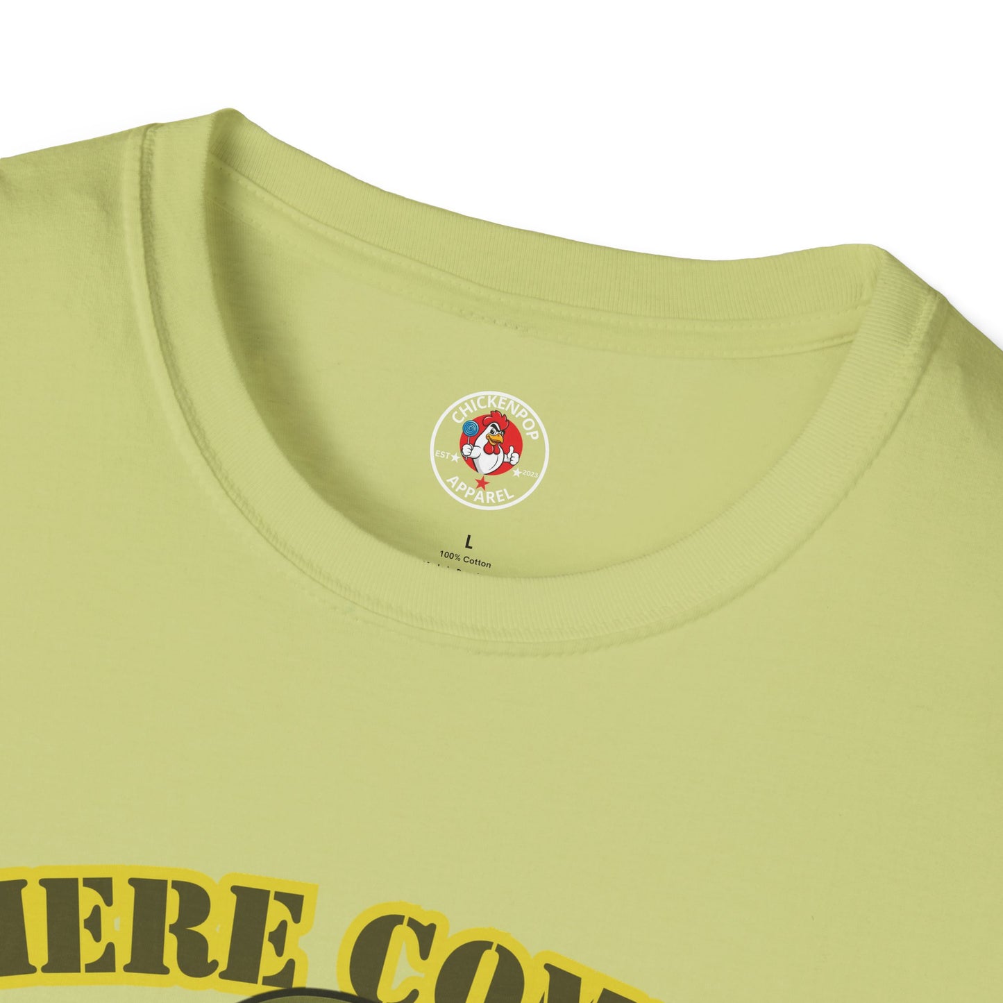Here Comes the Rooster Music Graphic Tee with Front & Back Print Unisex Rock T-Shirt