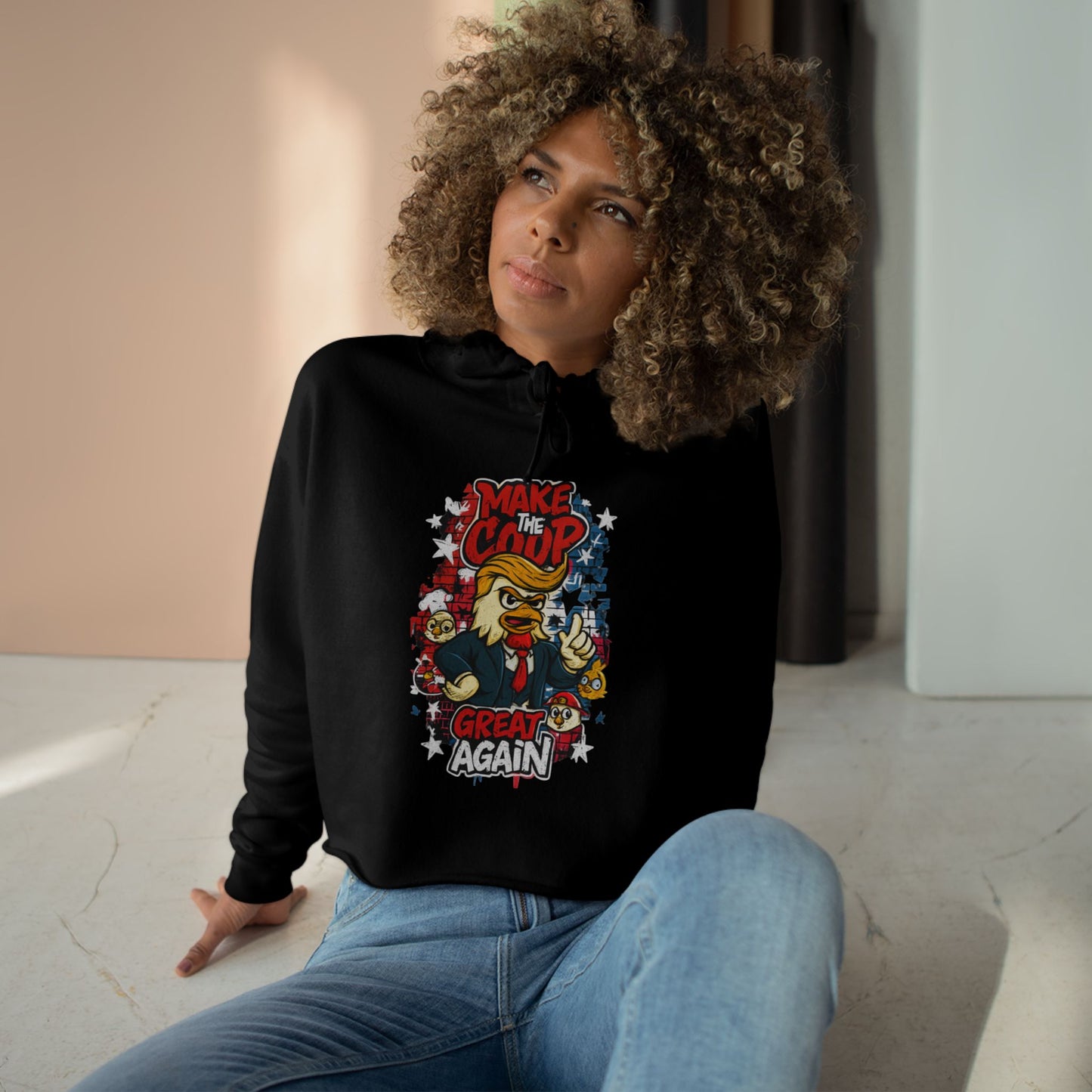 Make the Coop Great Again Cropped Sweatshirt β Cock-a-Doodle-Don Presidential Poultry ππΉ