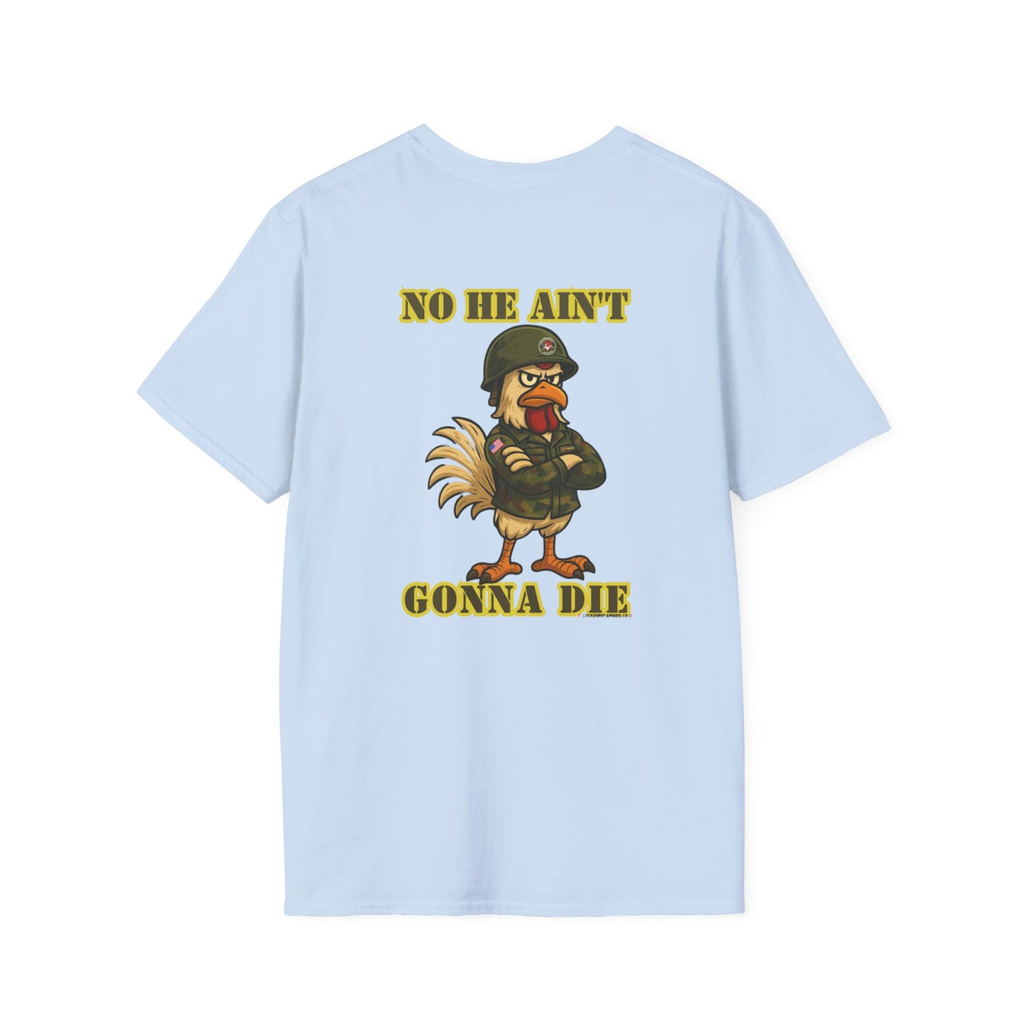 Here Comes the Rooster Music Graphic Tee with Front & Back Print Unisex Rock T-Shirt