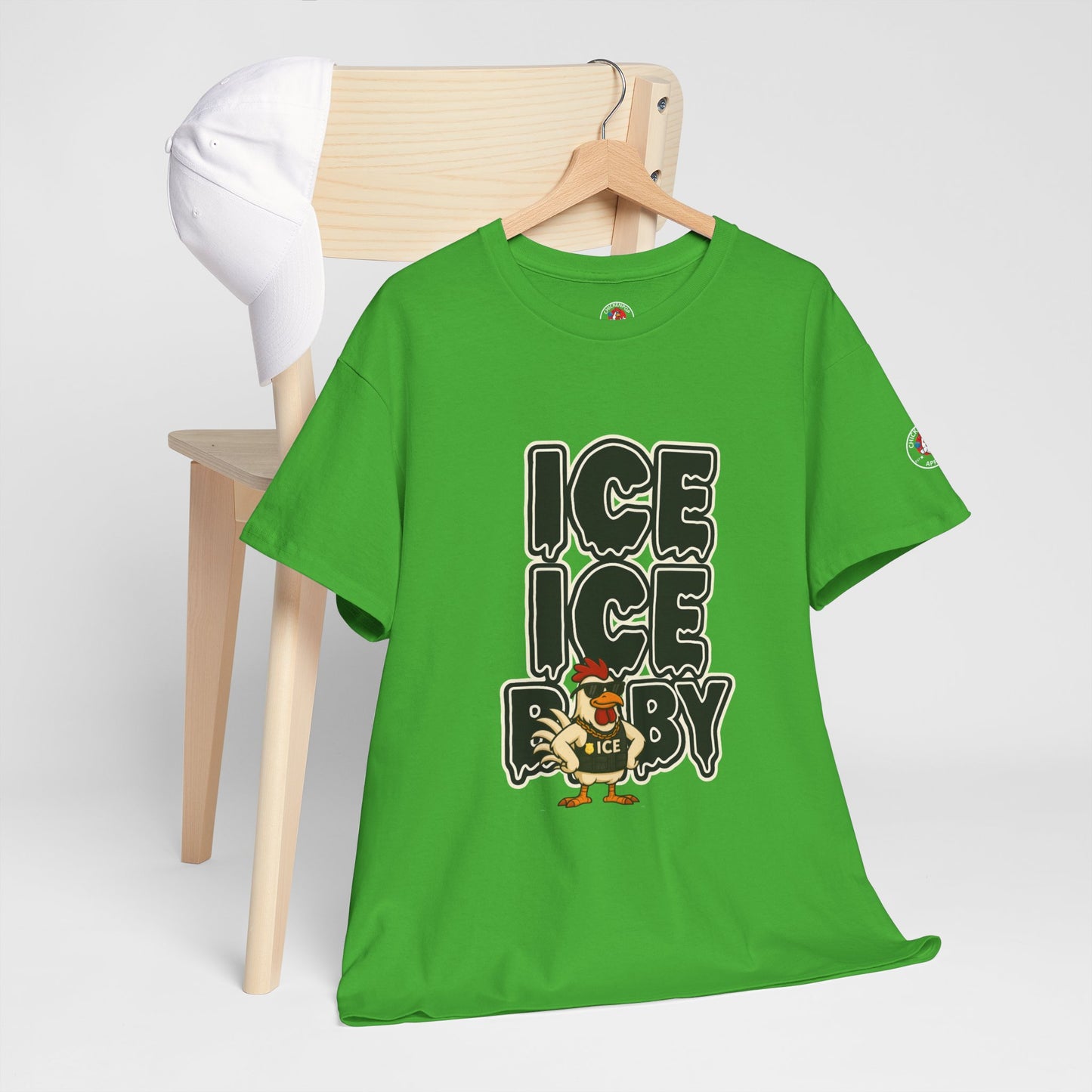 ICE ICE BABY Funny Chicken T-Shirt – Coop Daddy Parody Tee for Music & Poultry Fans