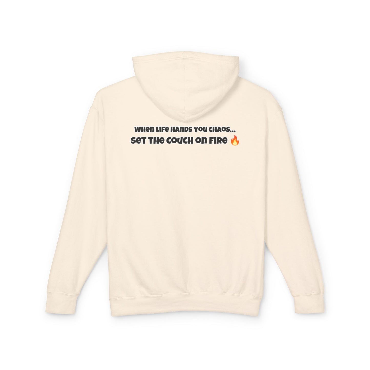 Big Rich Energy Burning Couch Hoodie – Chaos Quote 🔥FREE SHIPPING🔥