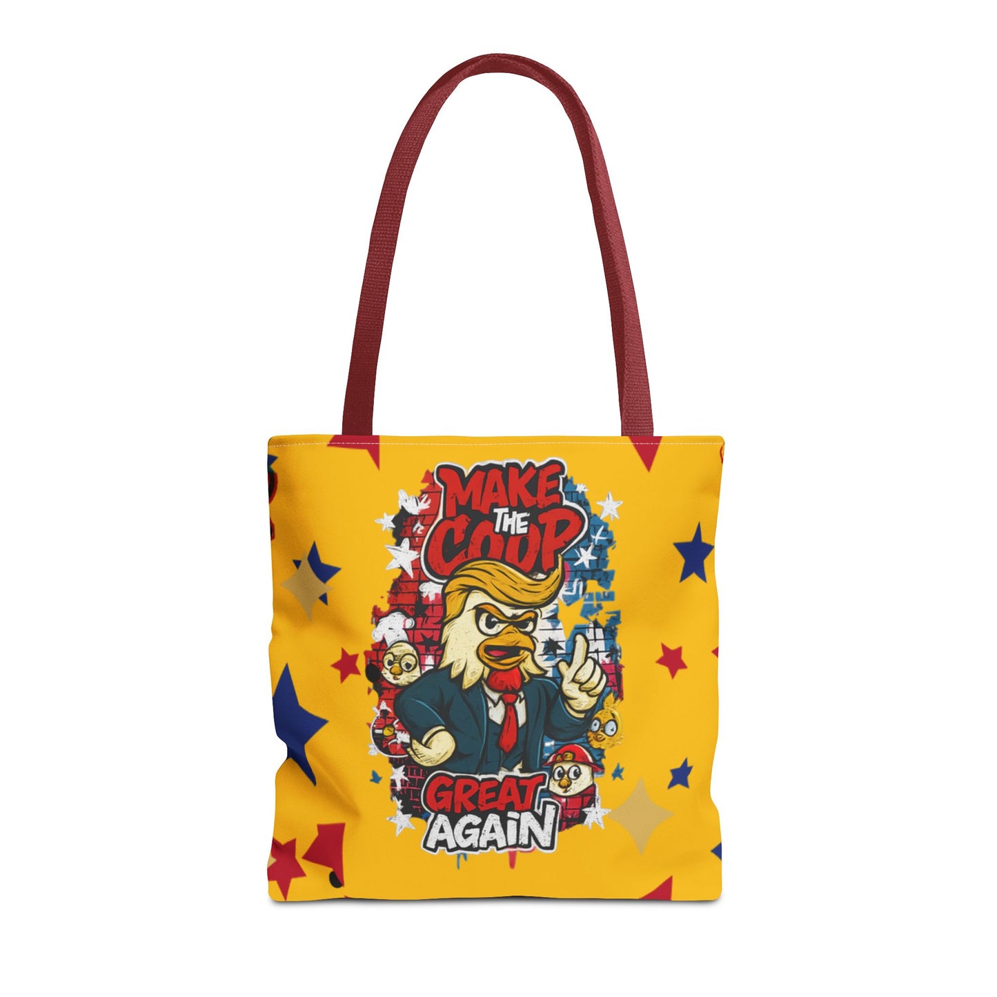Make the Coop Great Again Tote Bag, Funny Tote Bag, Political Humor Bag, Gift for Movers and Shakers, Yellow Tote, Election Day Accessory