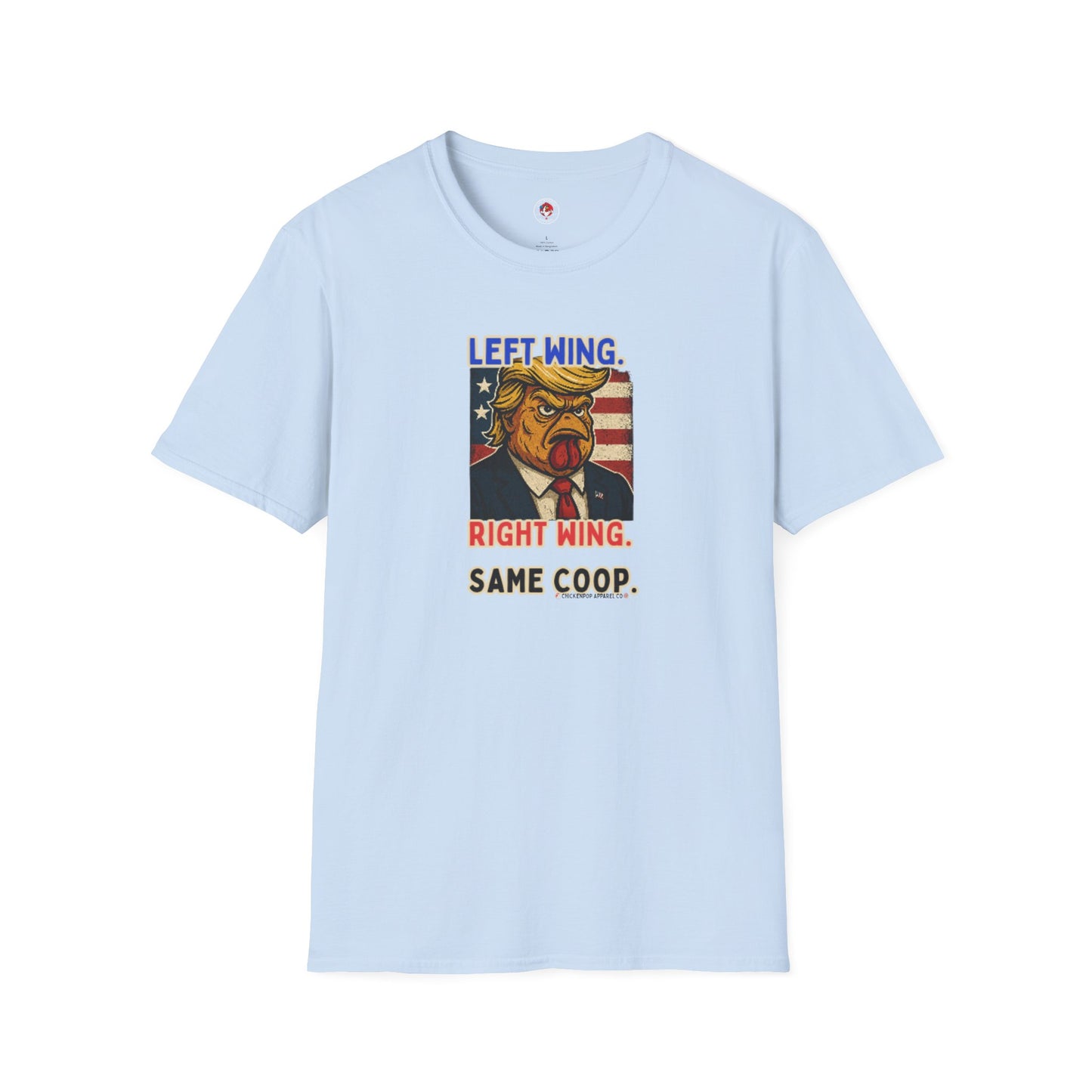 Cock-a-Doodle-Don "Left Wing. Right Wing. Same Coop." Political Satire Tee – Unisex Graphic T-Shirt