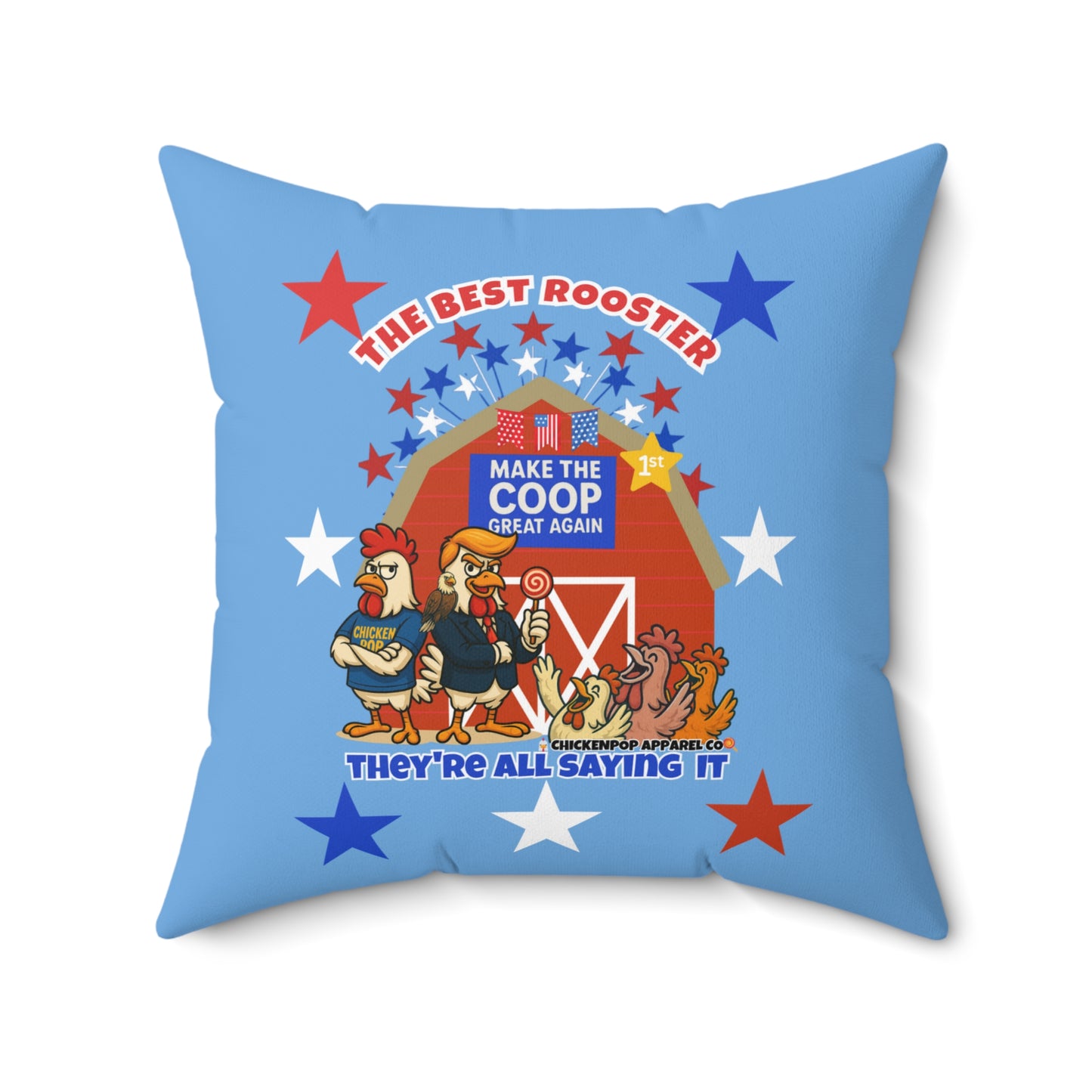 The Best Rooster Throw Pillow – Funny Chicken Decor | Make the Coop Great Again Cushion – Patriotic Farmhouse Accent for Couch, Bed & Gift Giving