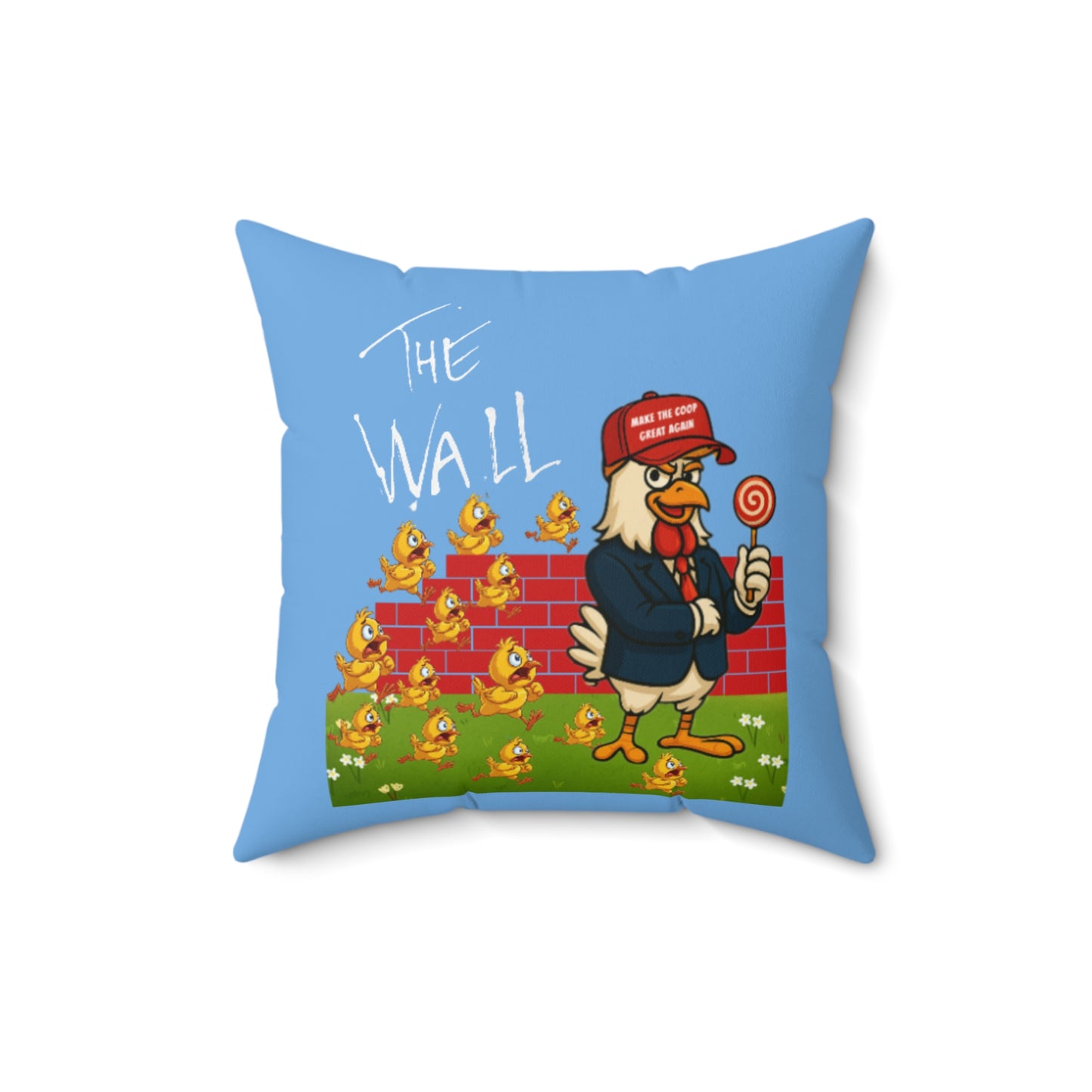 Another Chick Thru The Wall Throw Pillow – Bold Political Chicken Graphic Cushion | Soft & Sassy Accent Pillow for Couch, Bed, or Chair