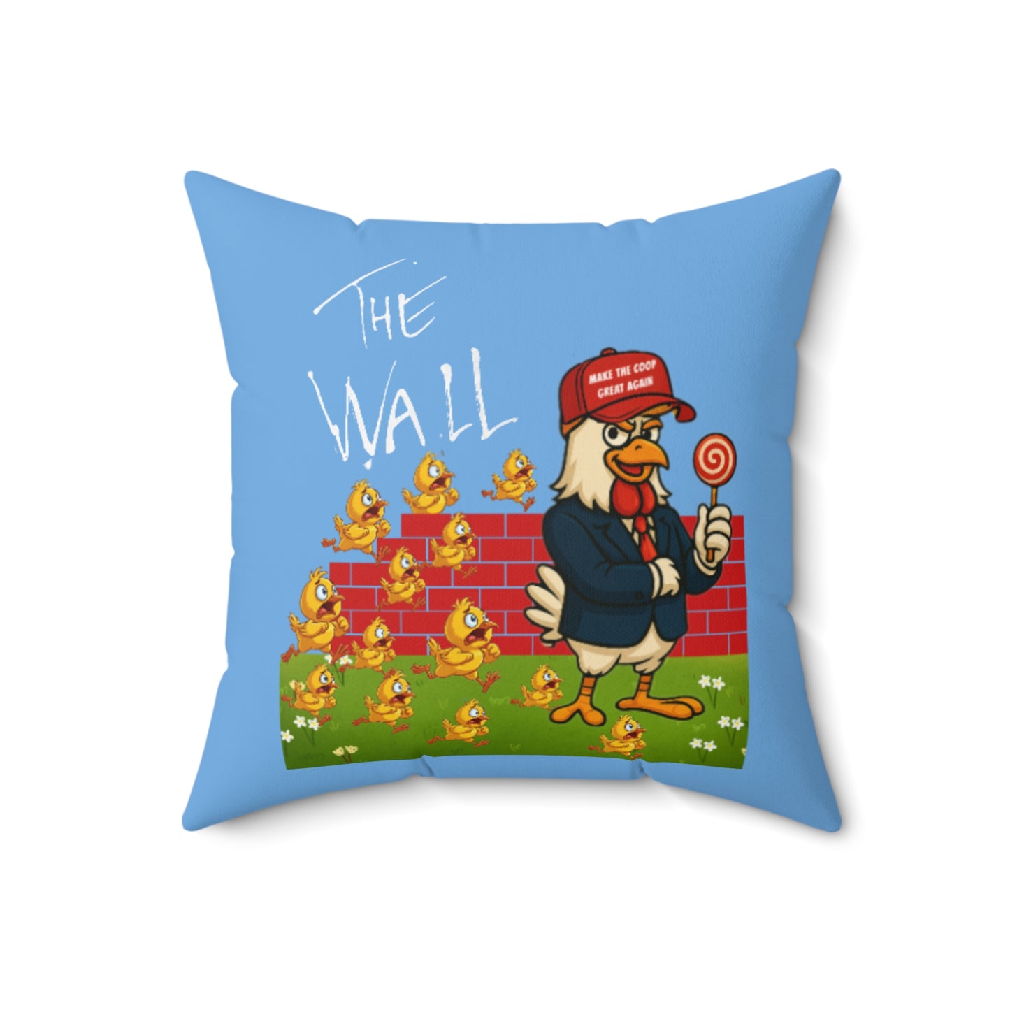Another Chick Thru The Wall Throw Pillow – Bold Political Chicken Graphic Cushion | Soft & Sassy Accent Pillow for Couch, Bed, or Chair