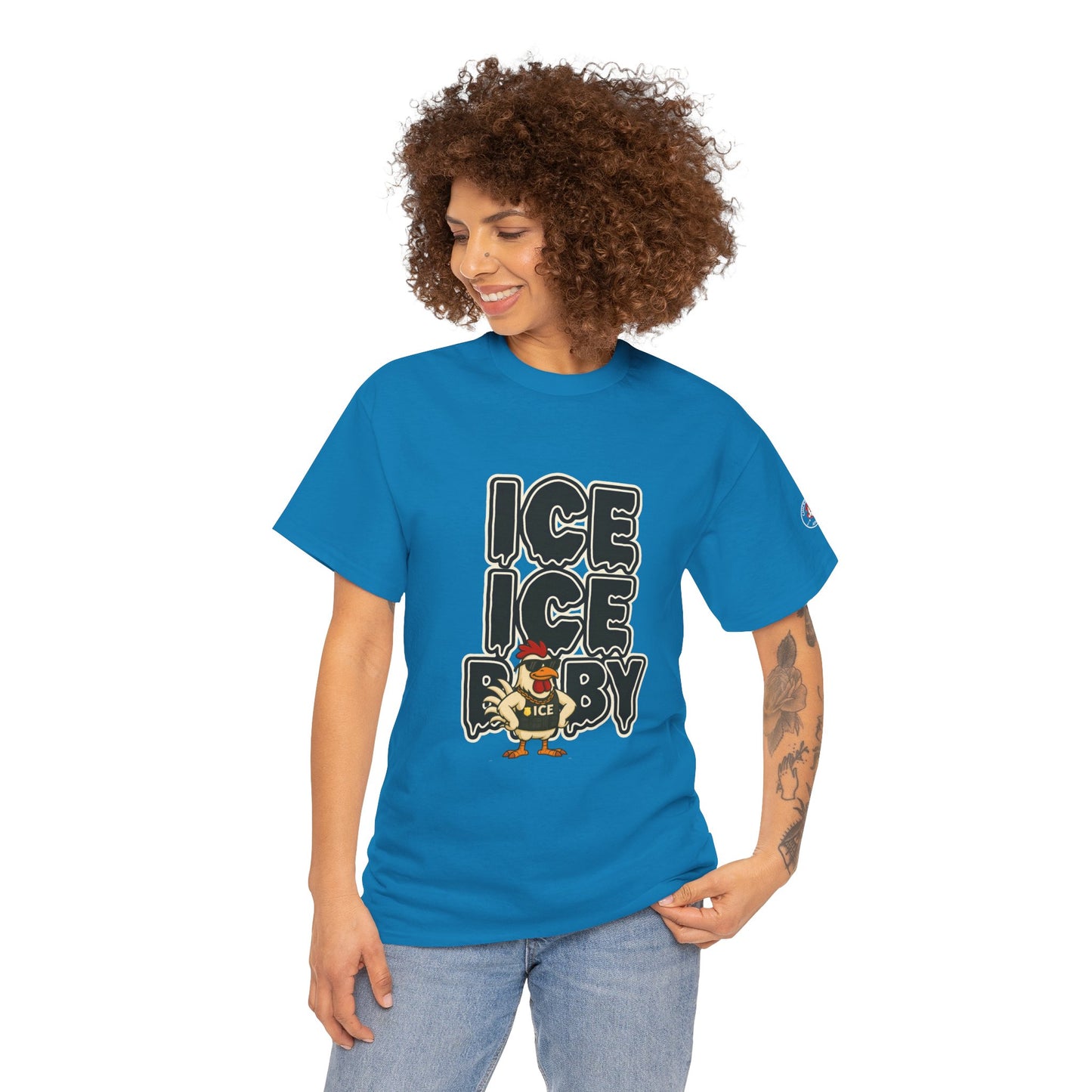 ICE ICE BABY Funny Chicken T-Shirt – Coop Daddy Parody Tee for Music & Poultry Fans