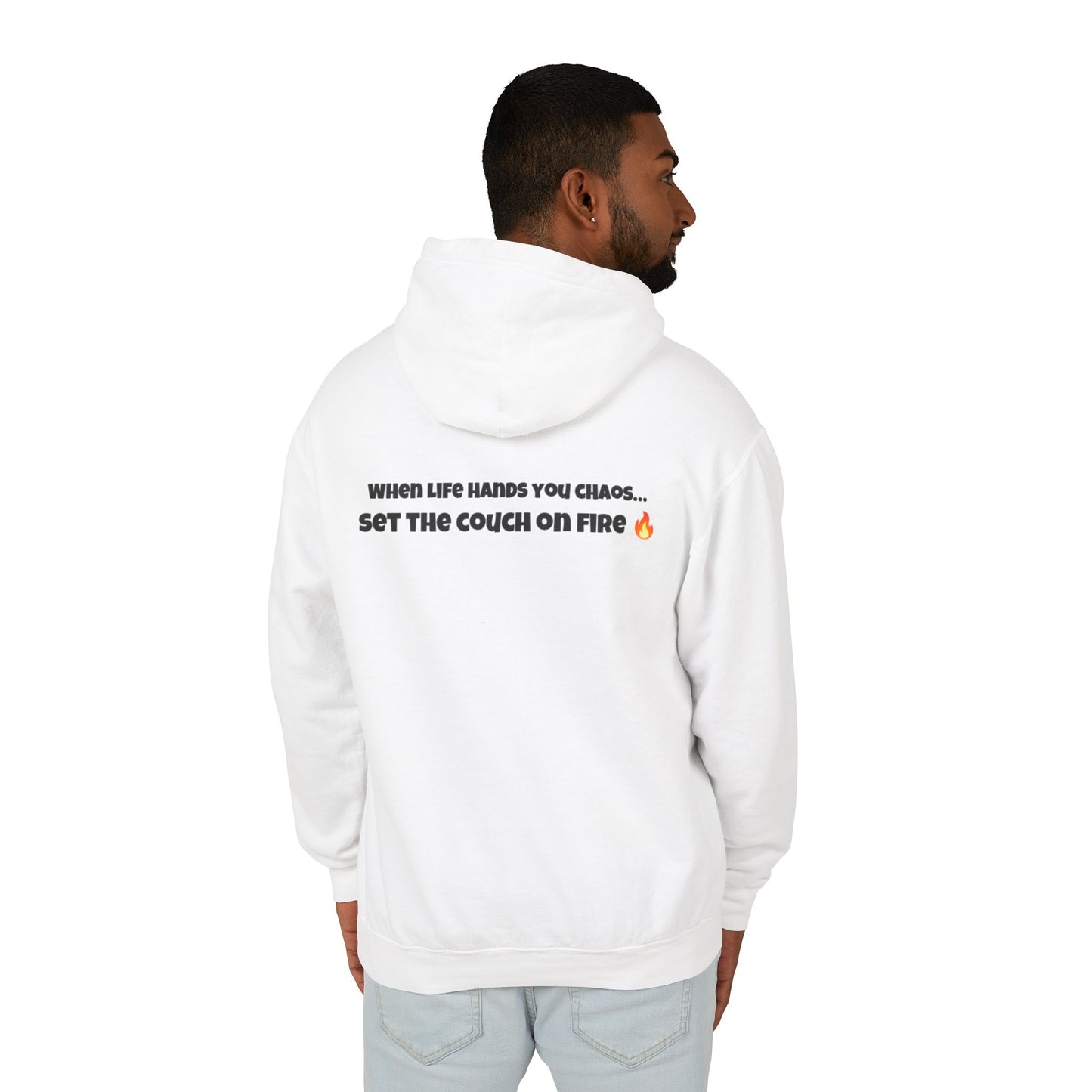 Big Rich Energy Burning Couch Hoodie – Chaos Quote 🔥FREE SHIPPING🔥