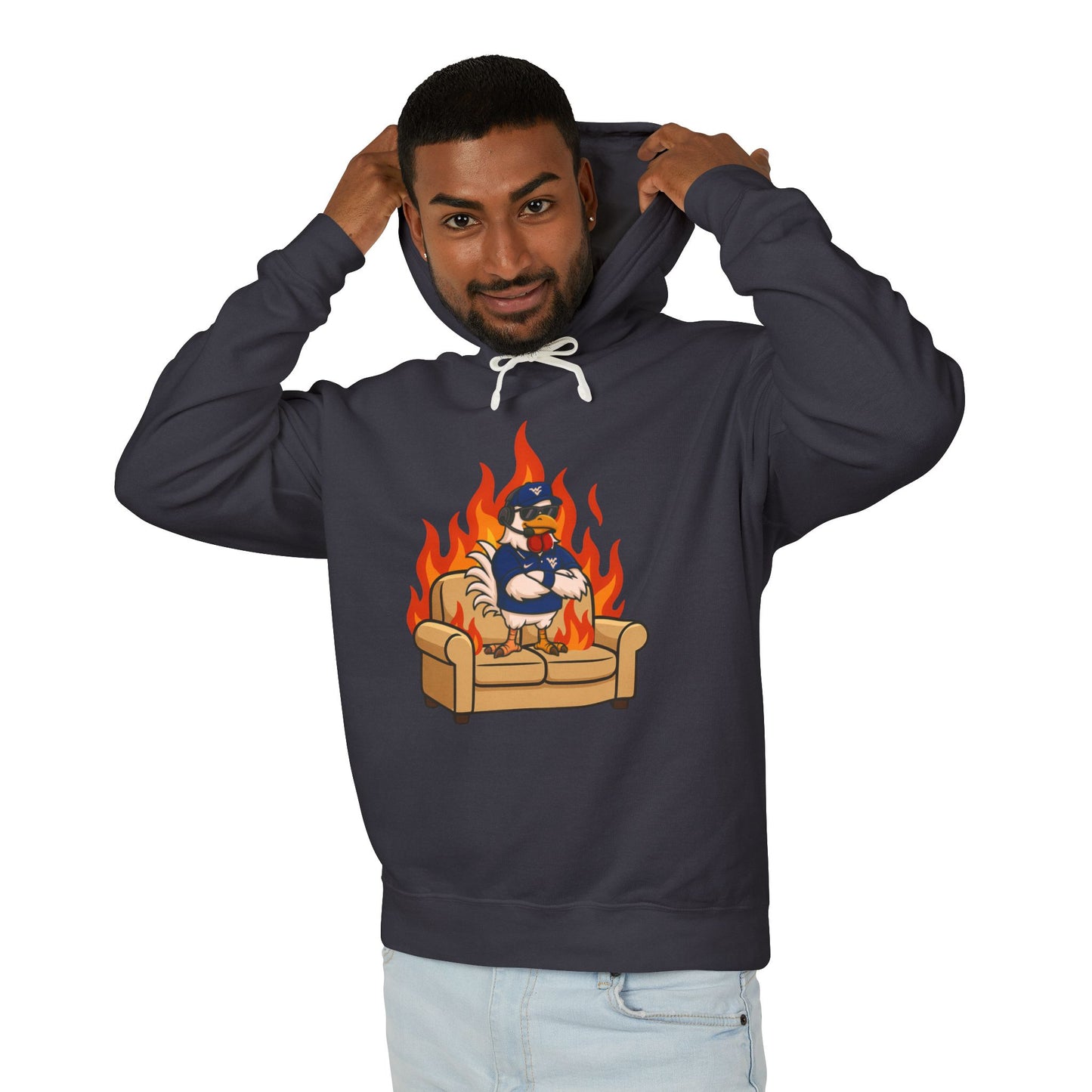 Big Rich Energy Burning Couch Hoodie – Chaos Quote 🔥FREE SHIPPING🔥