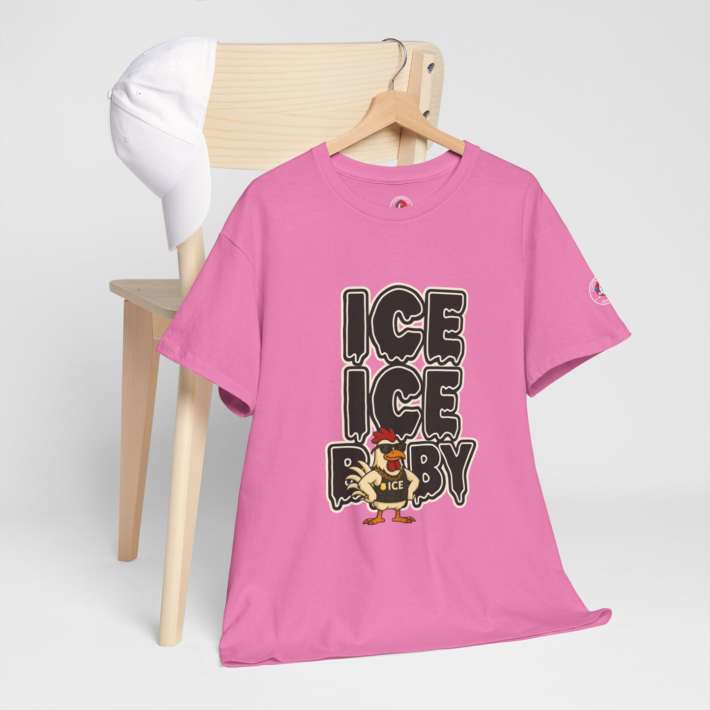 ICE ICE BABY Funny Chicken T-Shirt – Coop Daddy Parody Tee for Music & Poultry Fans