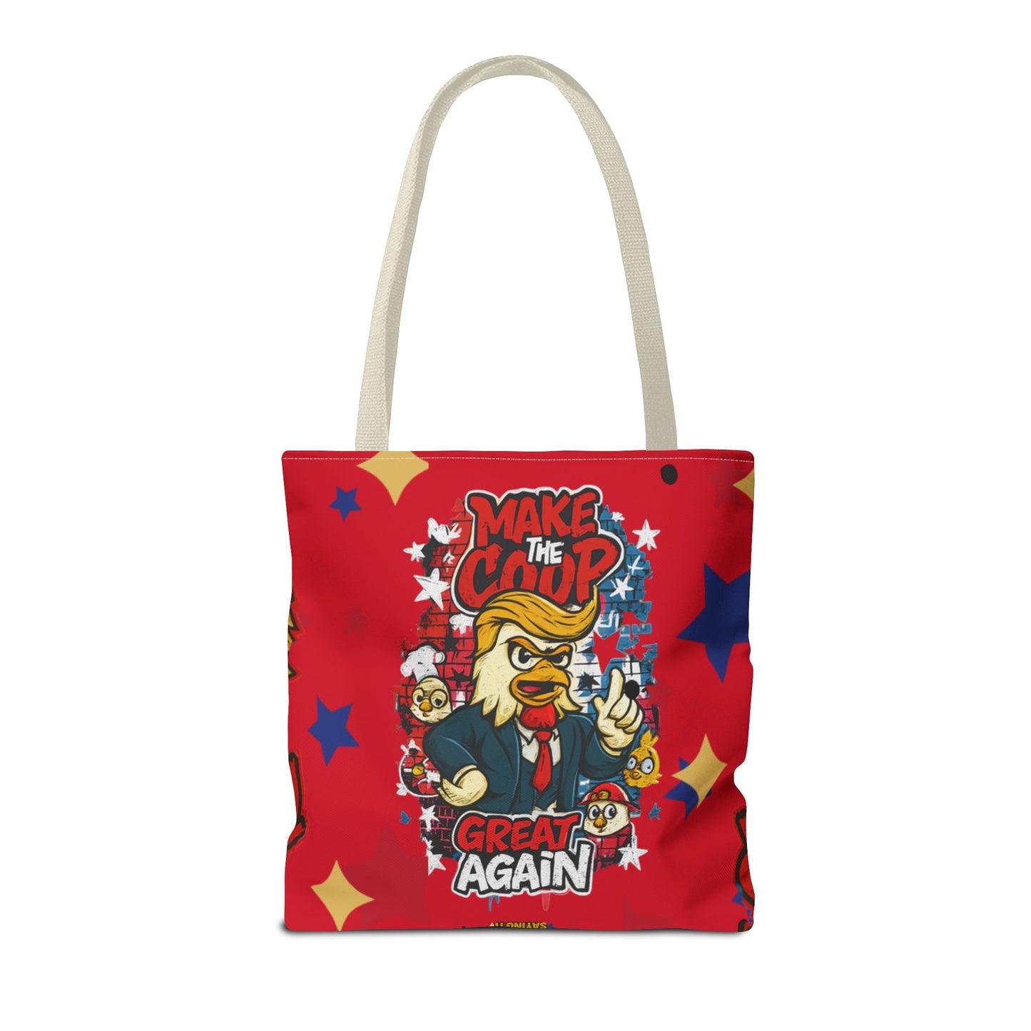 Make the Coop Great Again Tote Bag *RED*, Funny Tote Bag, Political Humor Bag, Gift for Movers and Shakers, Yellow Tote, Election Day Accessory