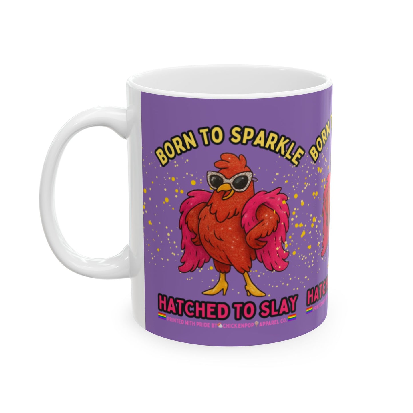 Born to Sparkle Mug – Sip, Slay, Repeat