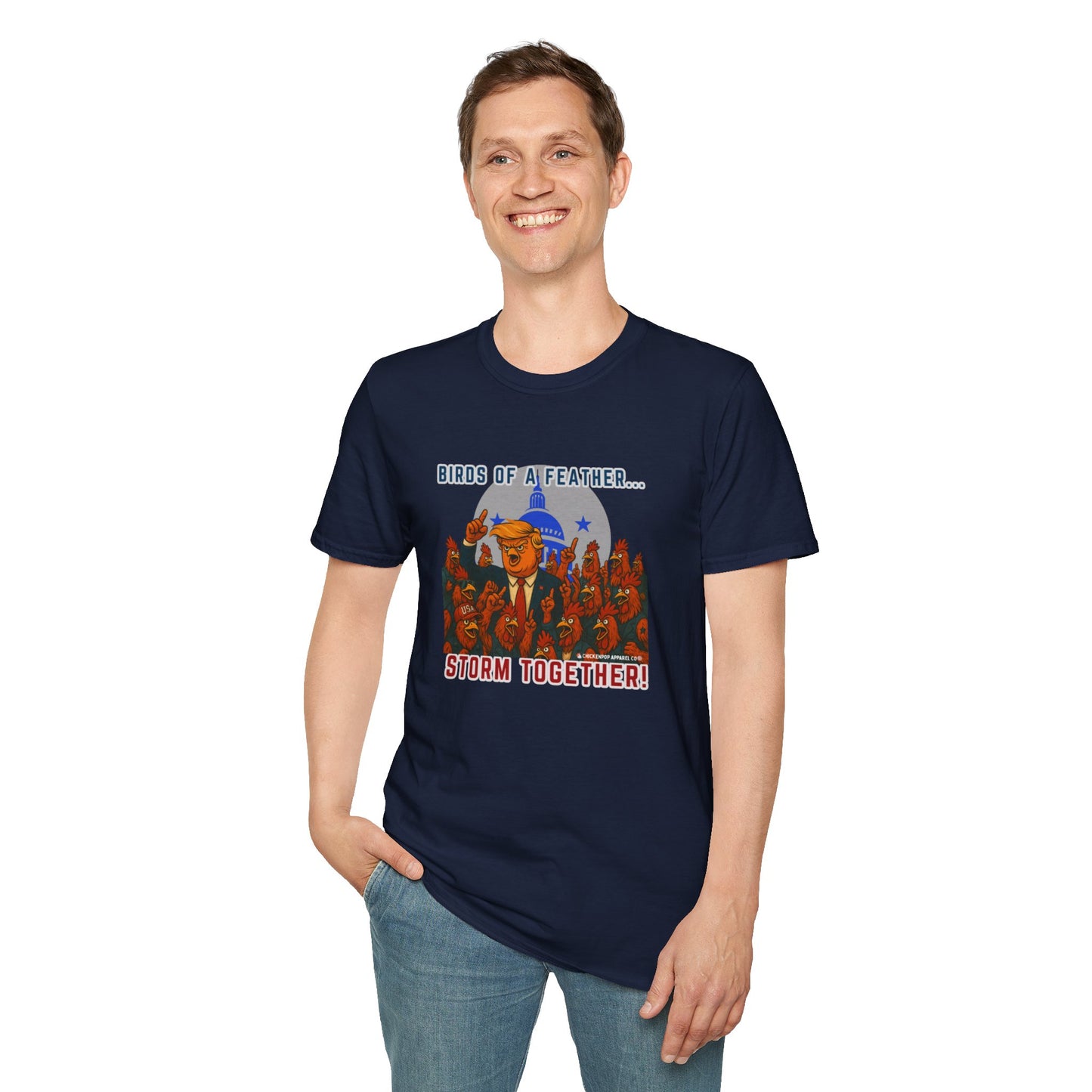 Birds of a Feather Storm Together T-Shirt – Funny Political Satire Tee for Free Thinkers & Rebel Minds