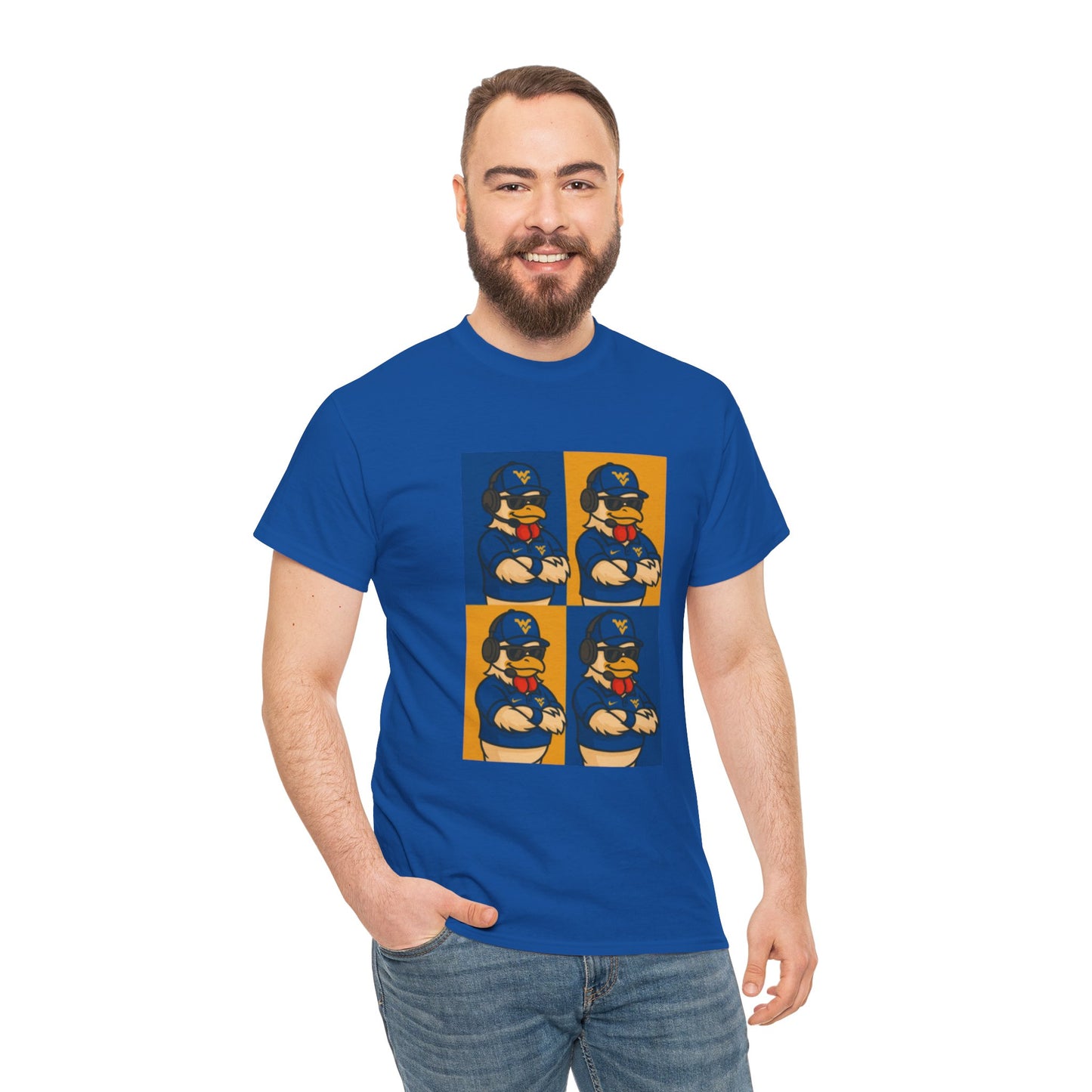 Warhol WVU Coop Daddy T-Shirt – Pop Art Coach Rooster Graphic Tee for Mountaineer Fans FREE SHIPPING