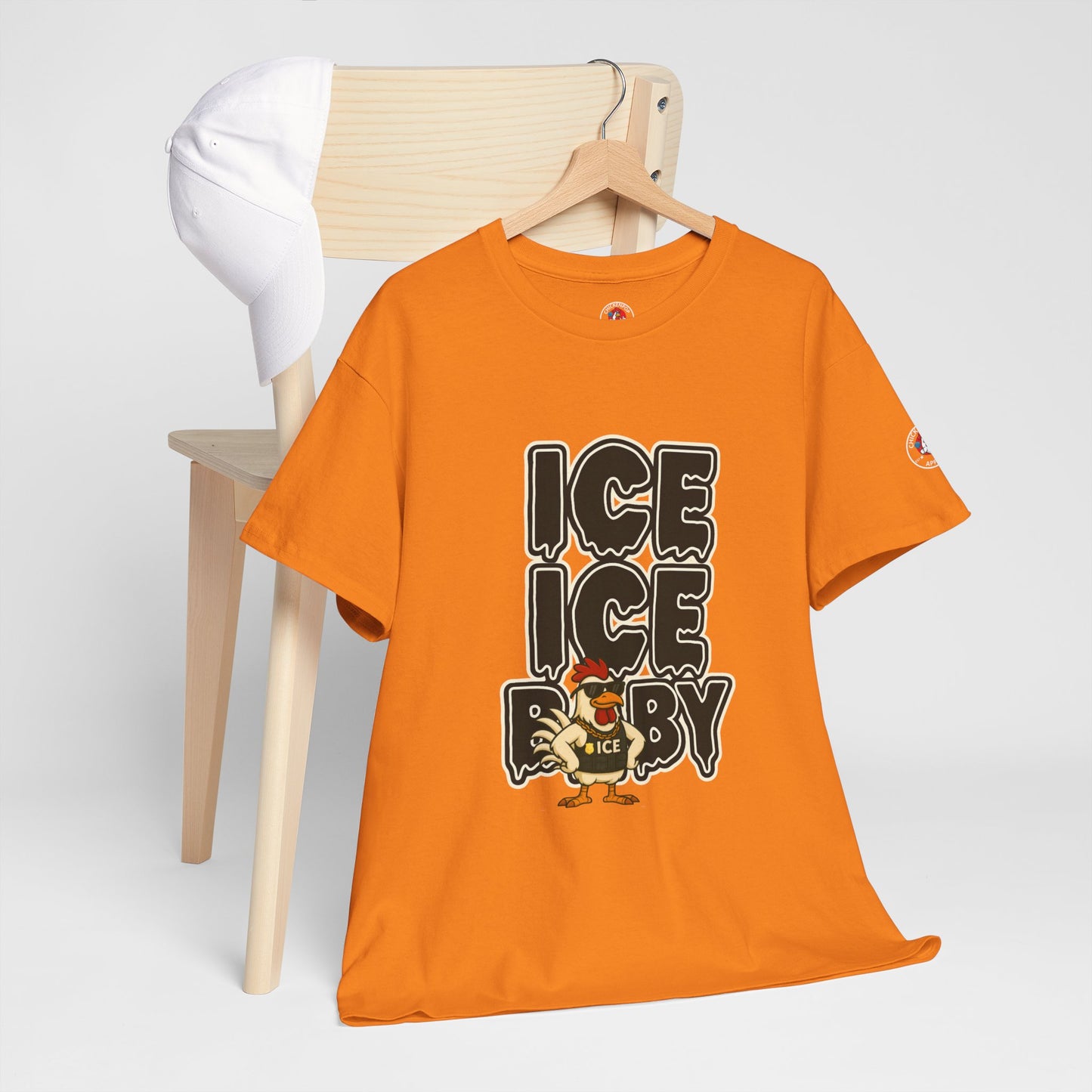 ICE ICE BABY Funny Chicken T-Shirt – Coop Daddy Parody Tee for Music & Poultry Fans