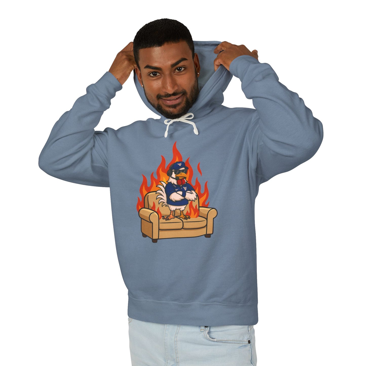 Big Rich Energy Burning Couch Hoodie – Chaos Quote 🔥FREE SHIPPING🔥