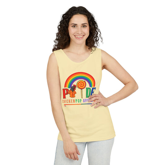 Pride Rainbow Tank Top LGBTQ Chicken Shirt – Funny Pride Graphic Tank, Big Chick Energy Unisex Summer Top