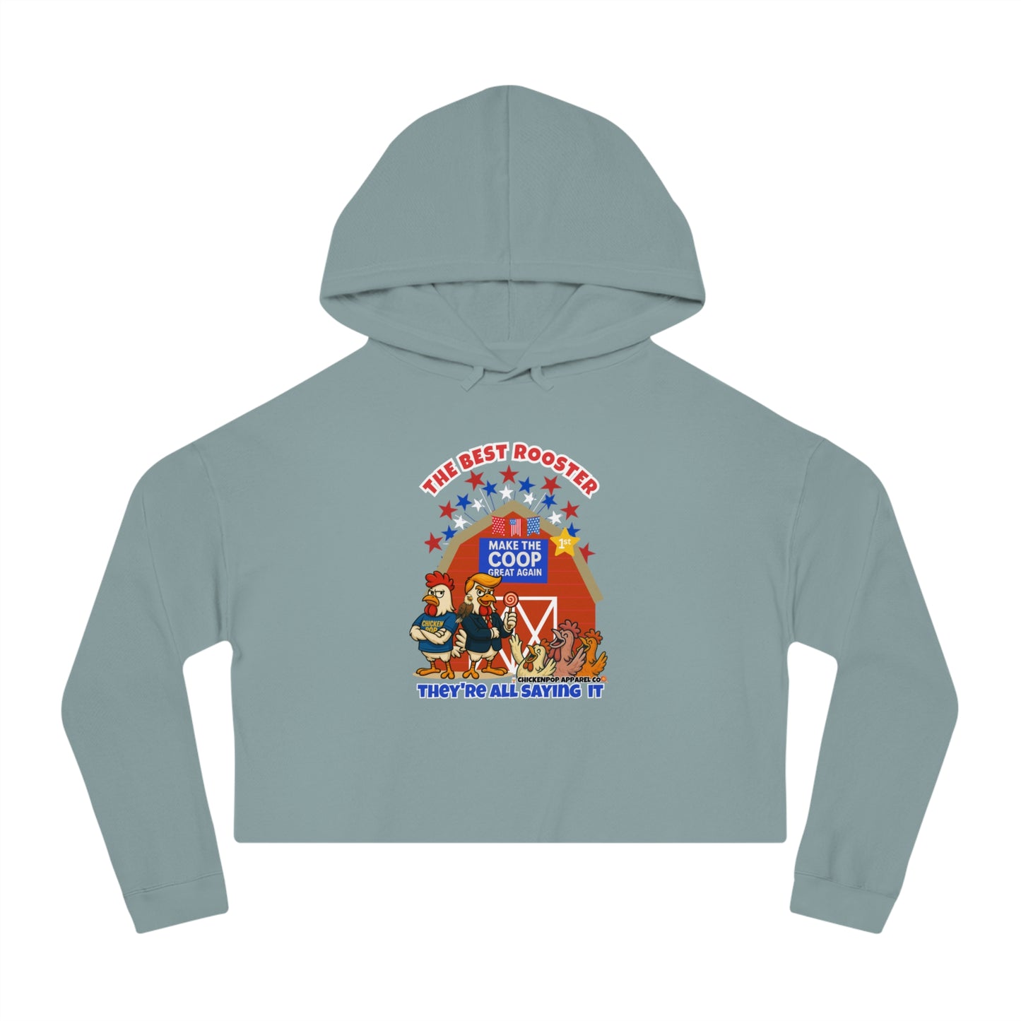 The Best Rooster Cropped Hoodie | Fun Women's Sweatshirt,