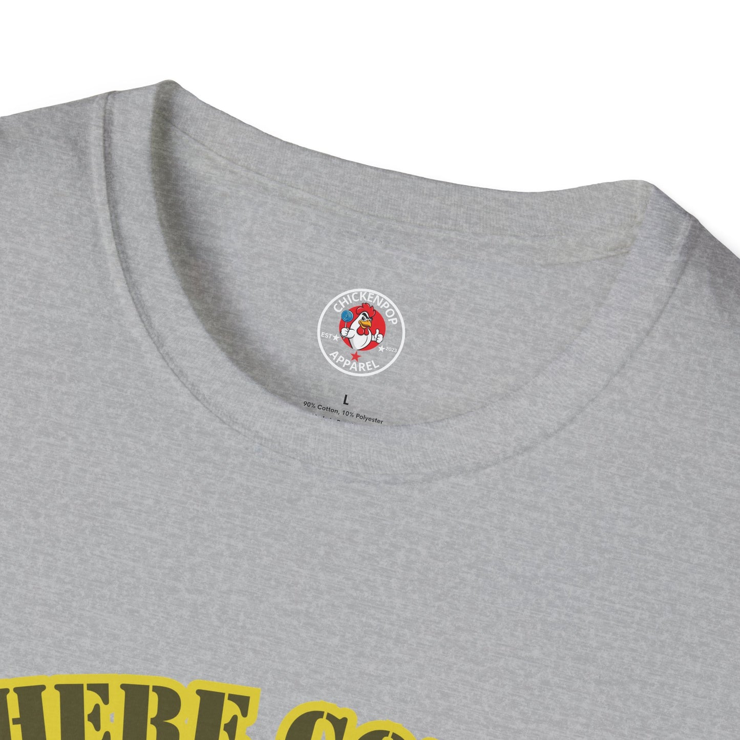 Here Comes the Rooster Music Graphic Tee with Front & Back Print Unisex Rock T-Shirt