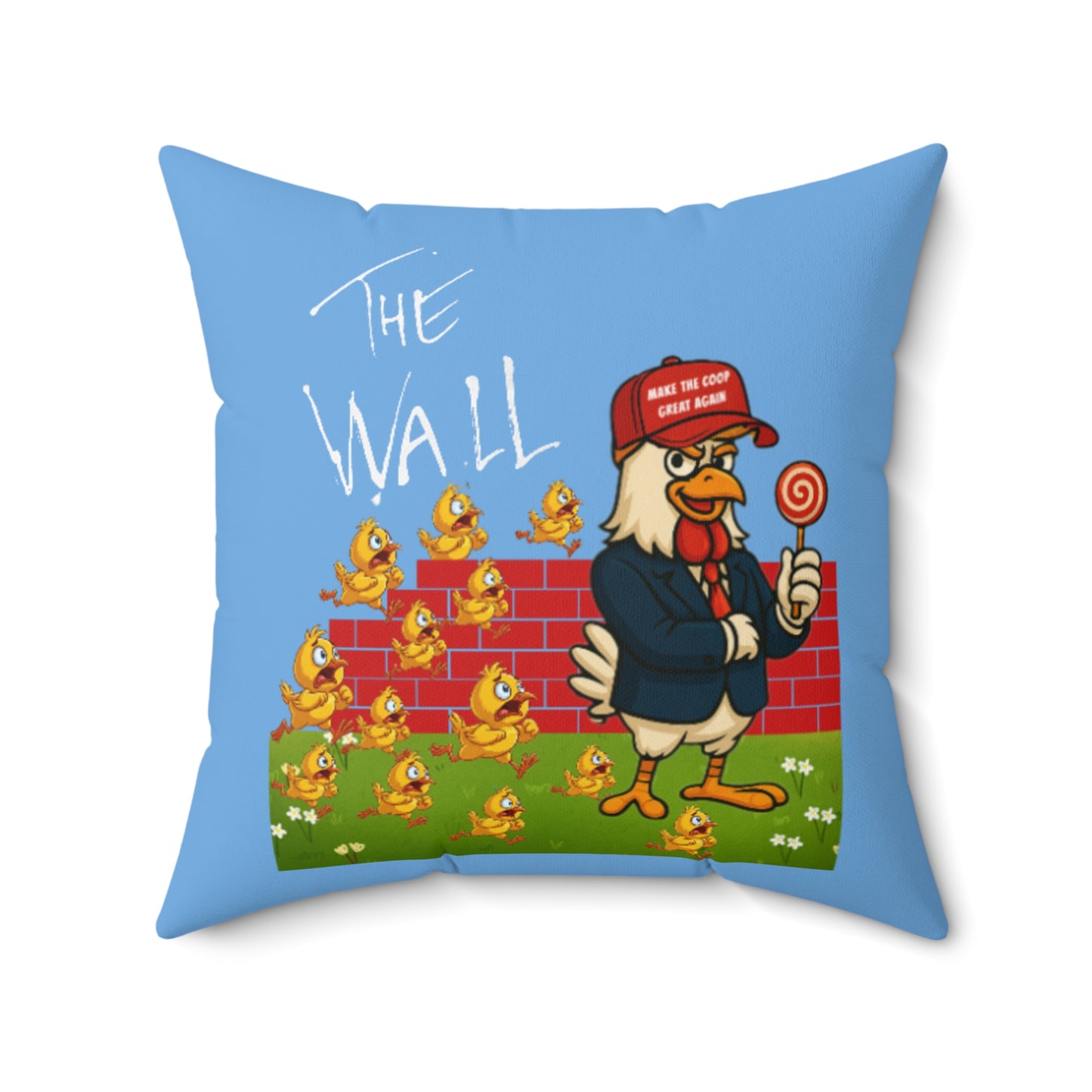 Another Chick Thru The Wall Throw Pillow – Bold Political Chicken Graphic Cushion | Soft & Sassy Accent Pillow for Couch, Bed, or Chair
