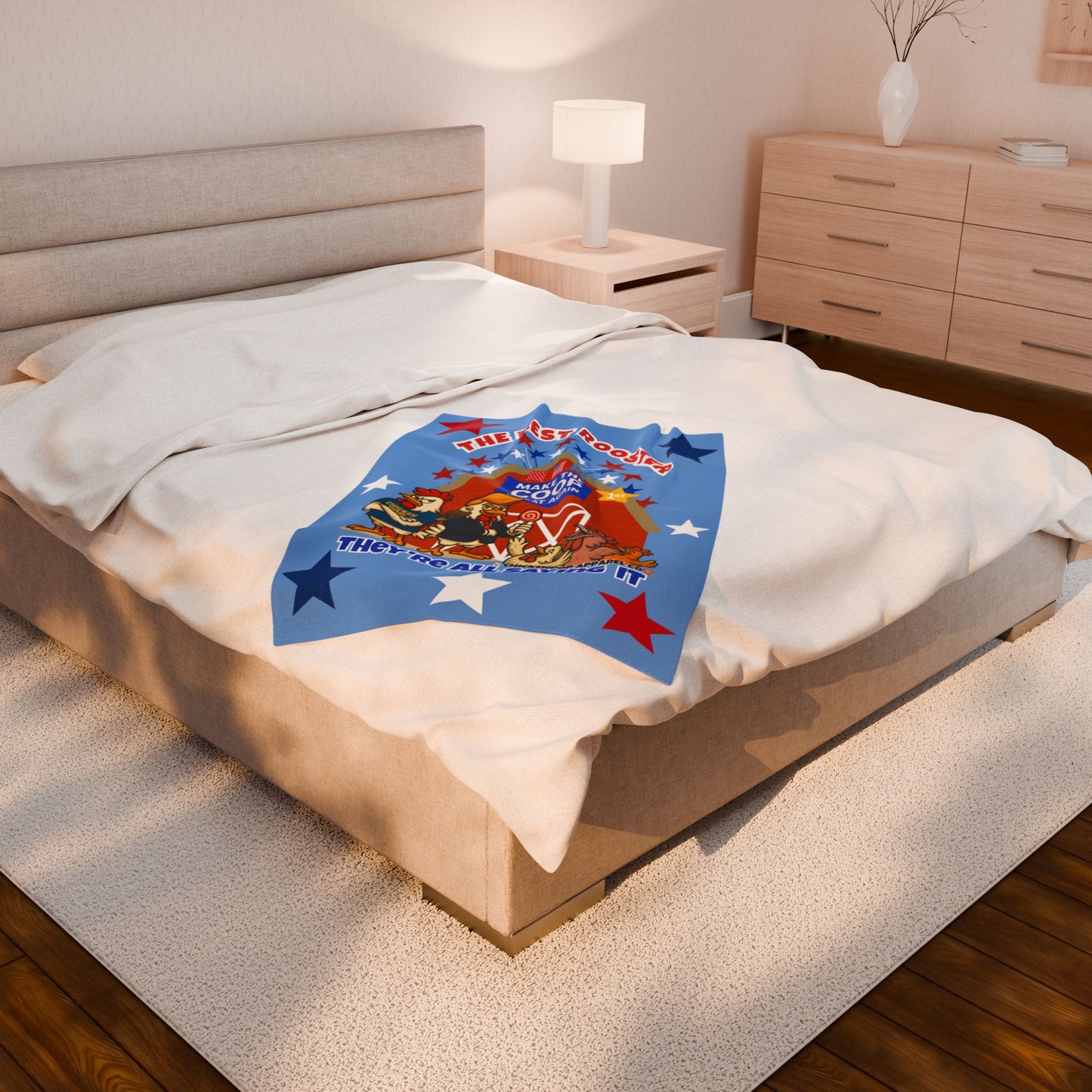 The Best Rooster Blanket – Make the Coop Great Again | Funny Chicken Throw Blanket for Adults – Cozy, Patriotic & Hilarious Gift