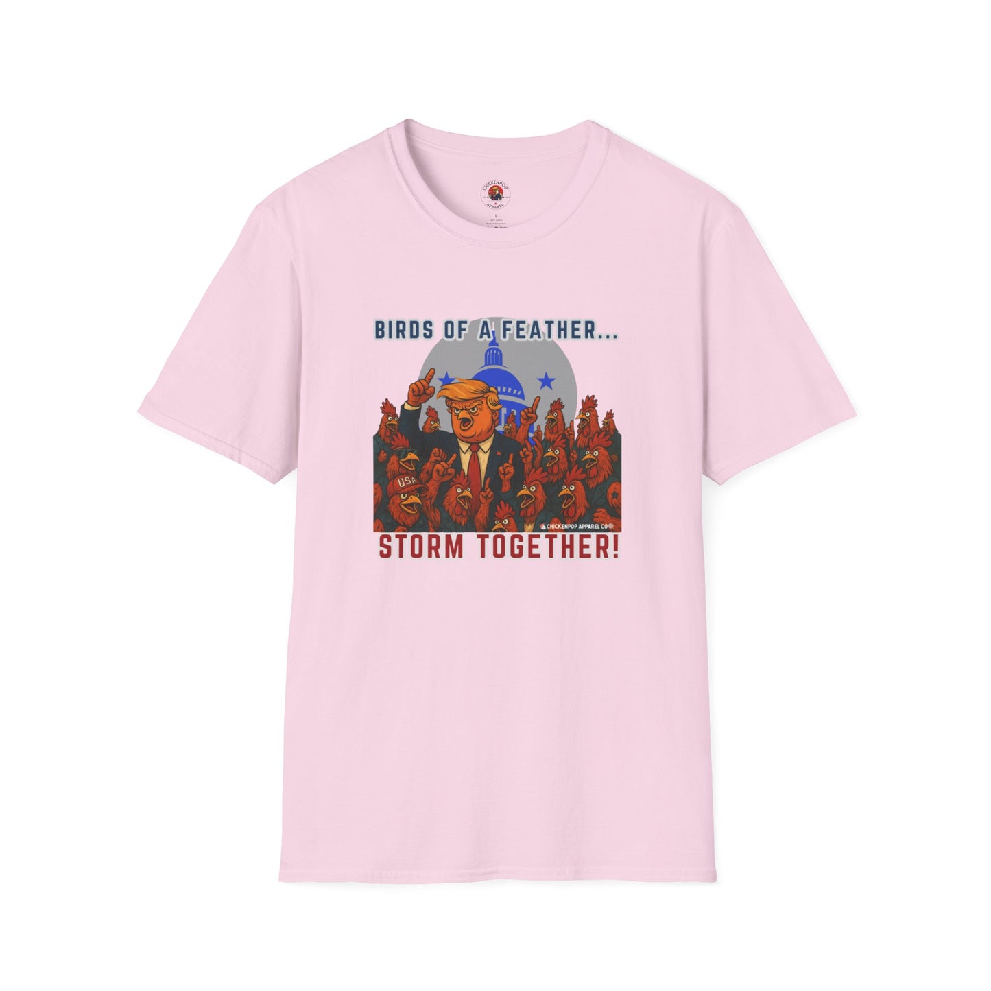 Birds of a Feather Storm Together T-Shirt – Funny Political Satire Tee for Free Thinkers & Rebel Minds