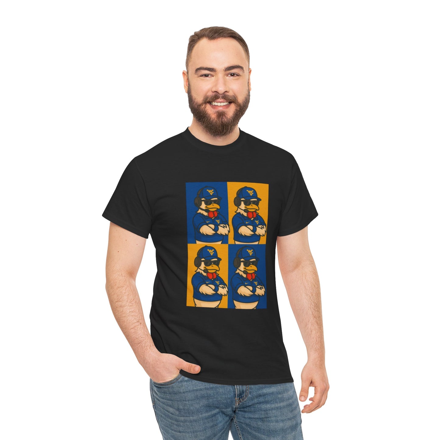 Warhol WVU Coop Daddy T-Shirt – Pop Art Coach Rooster Graphic Tee for Mountaineer Fans FREE SHIPPING