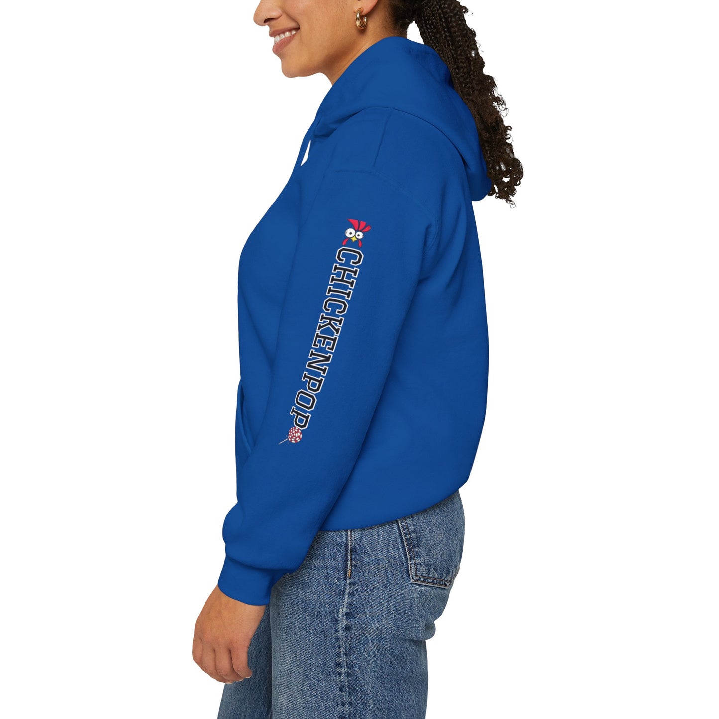 Roblox Chicken Thinks Hoodie UNISEX - ChickenPop Arm Logo Edition