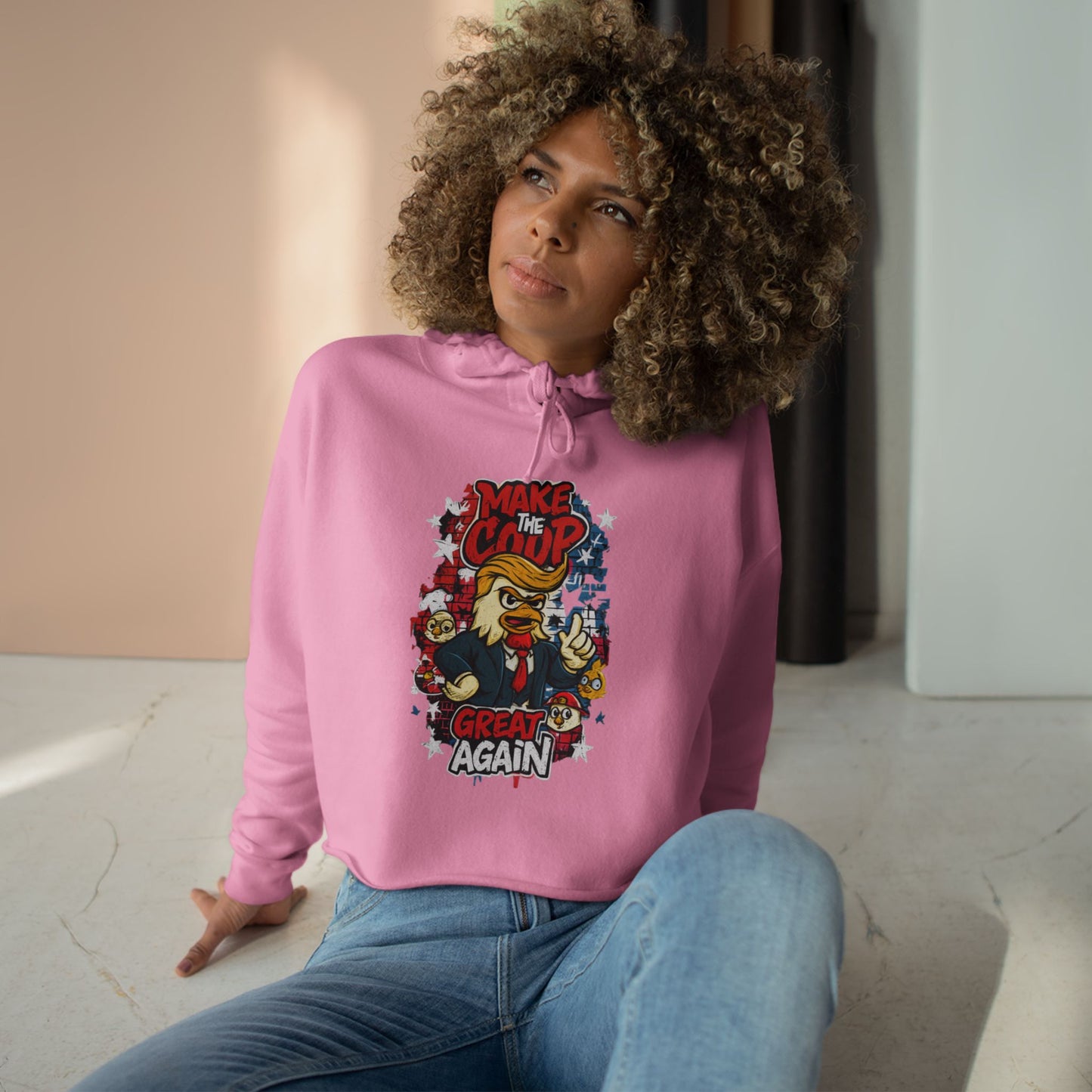 Make the Coop Great Again Cropped Sweatshirt β Cock-a-Doodle-Don Presidential Poultry ππΉ